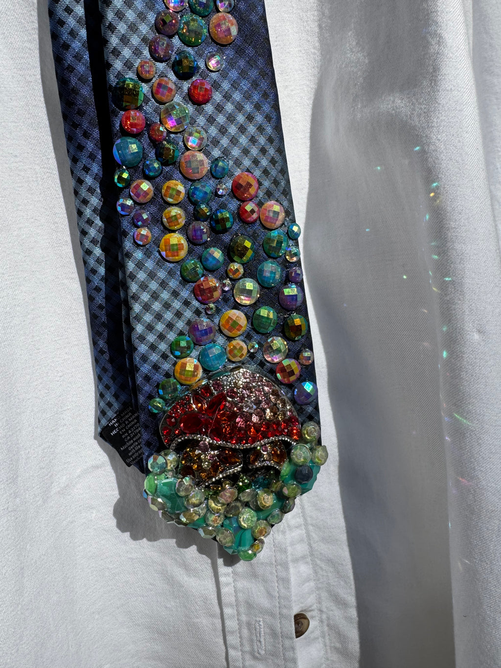 Navy Blue Magical Mushrooms Nature Royalty Tie