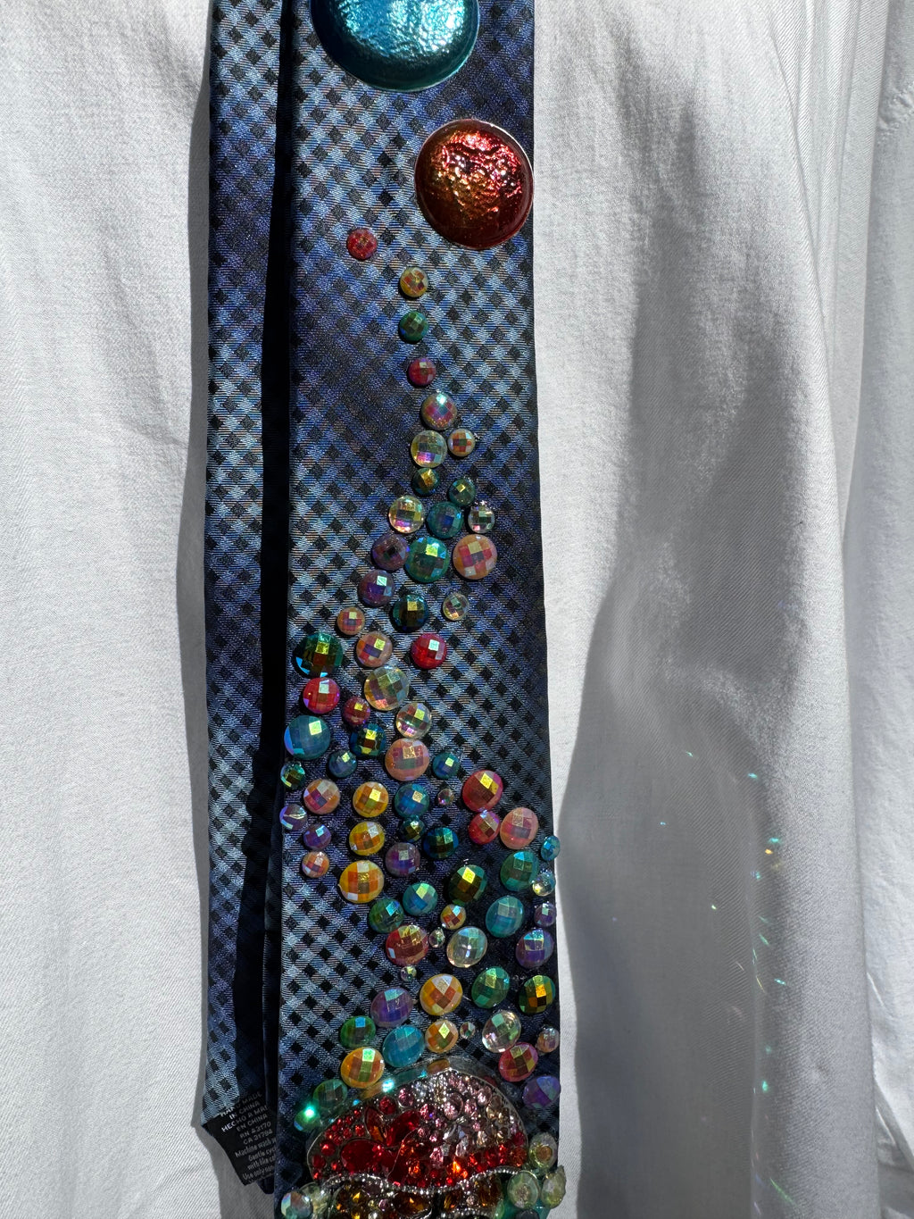 Navy Blue Magical Mushrooms Nature Royalty Tie