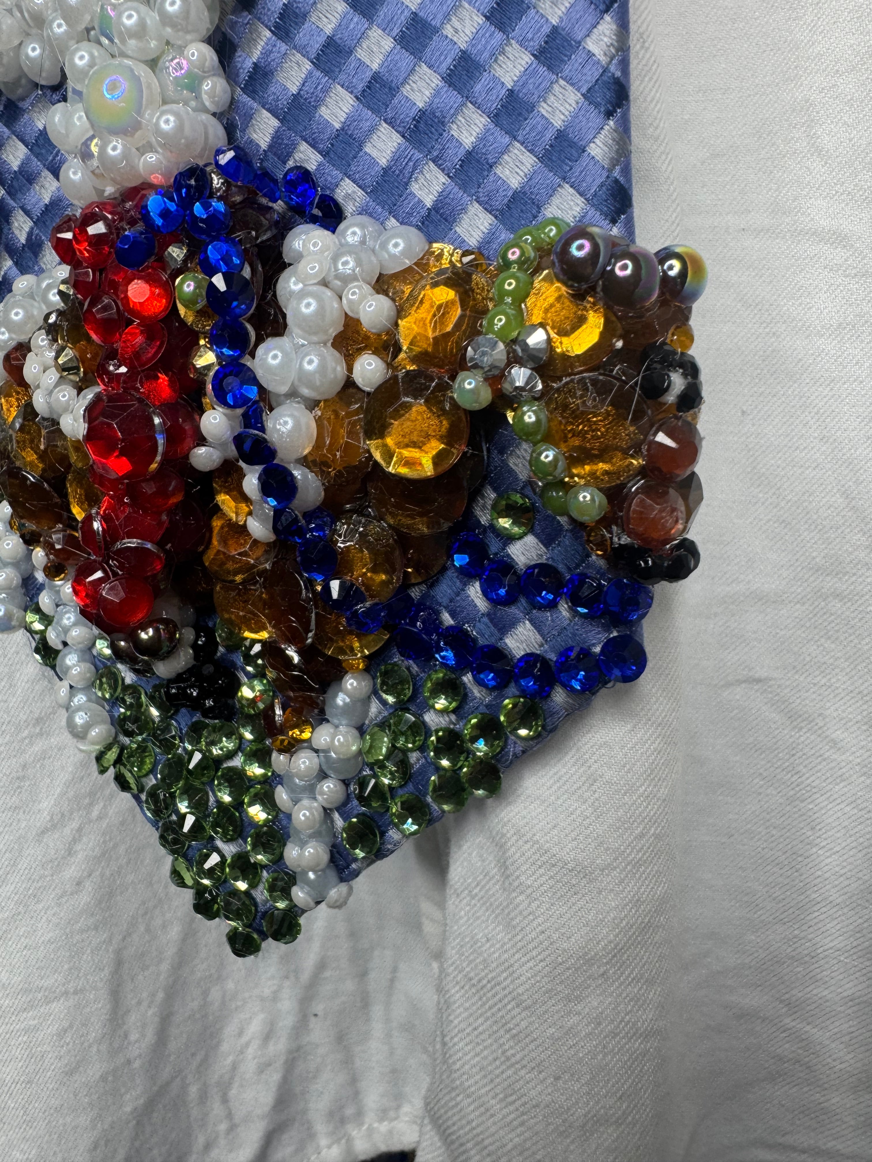Blue Michael Jackson Smiling Being Free While Horseback Riding Tie