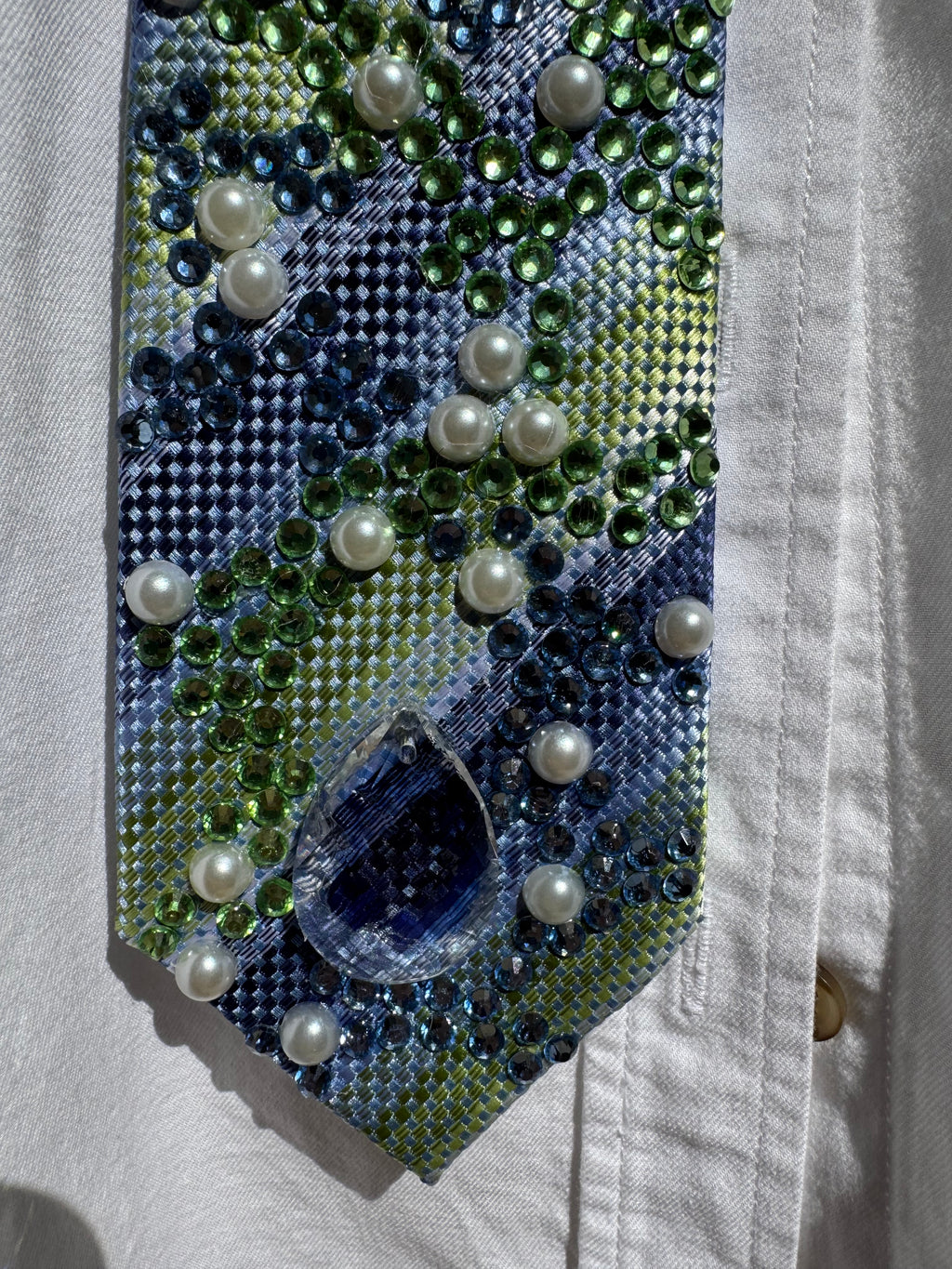 Blue and Green Striped Seattle Seahawks Swirl Royalty Tie