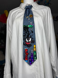 Blue Venom Jumping From Crane to City Spiderman Tie