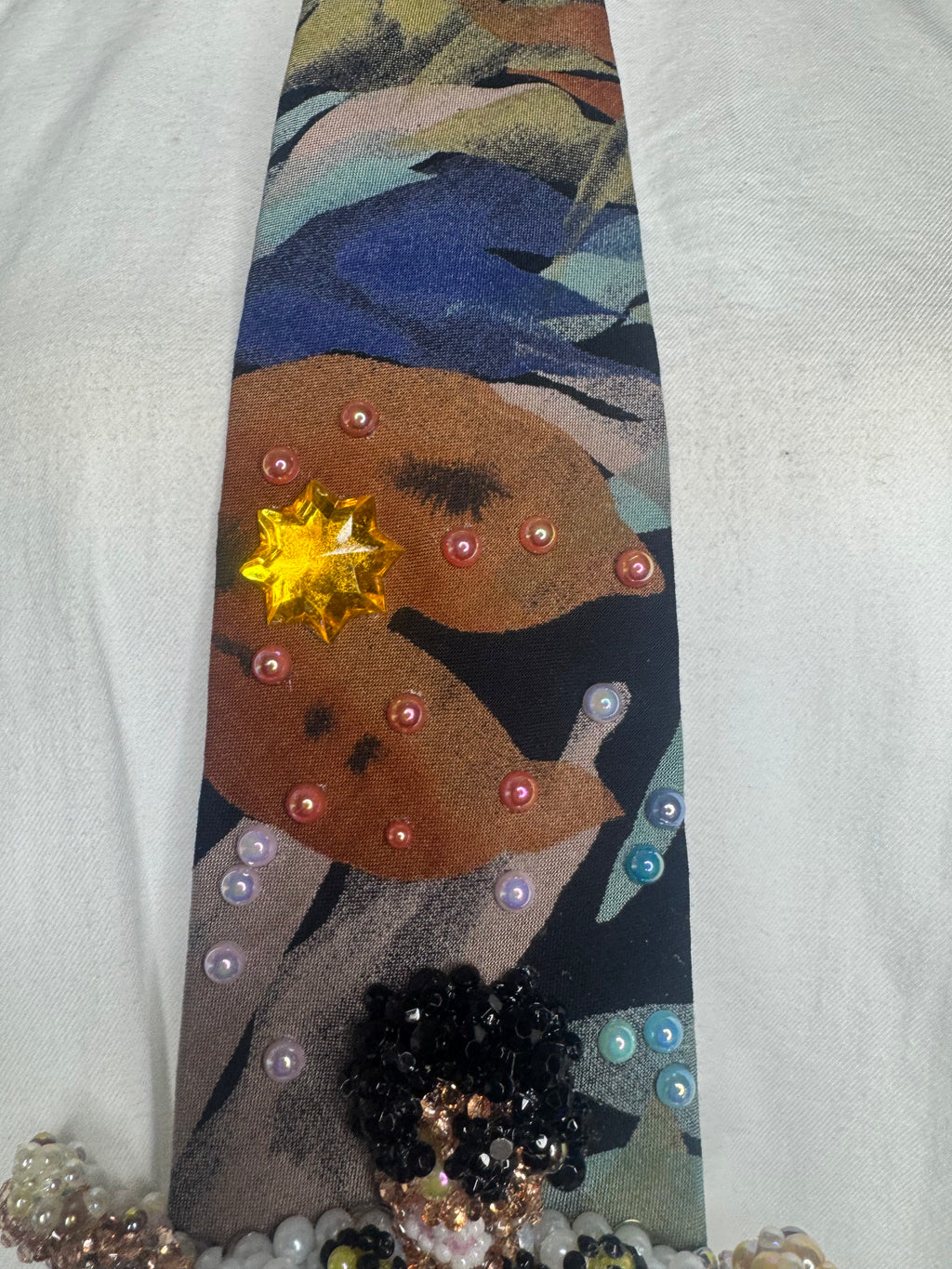 Multicolored Floral Print Michael Jackson Dancing in TDCAU Music Video Tie