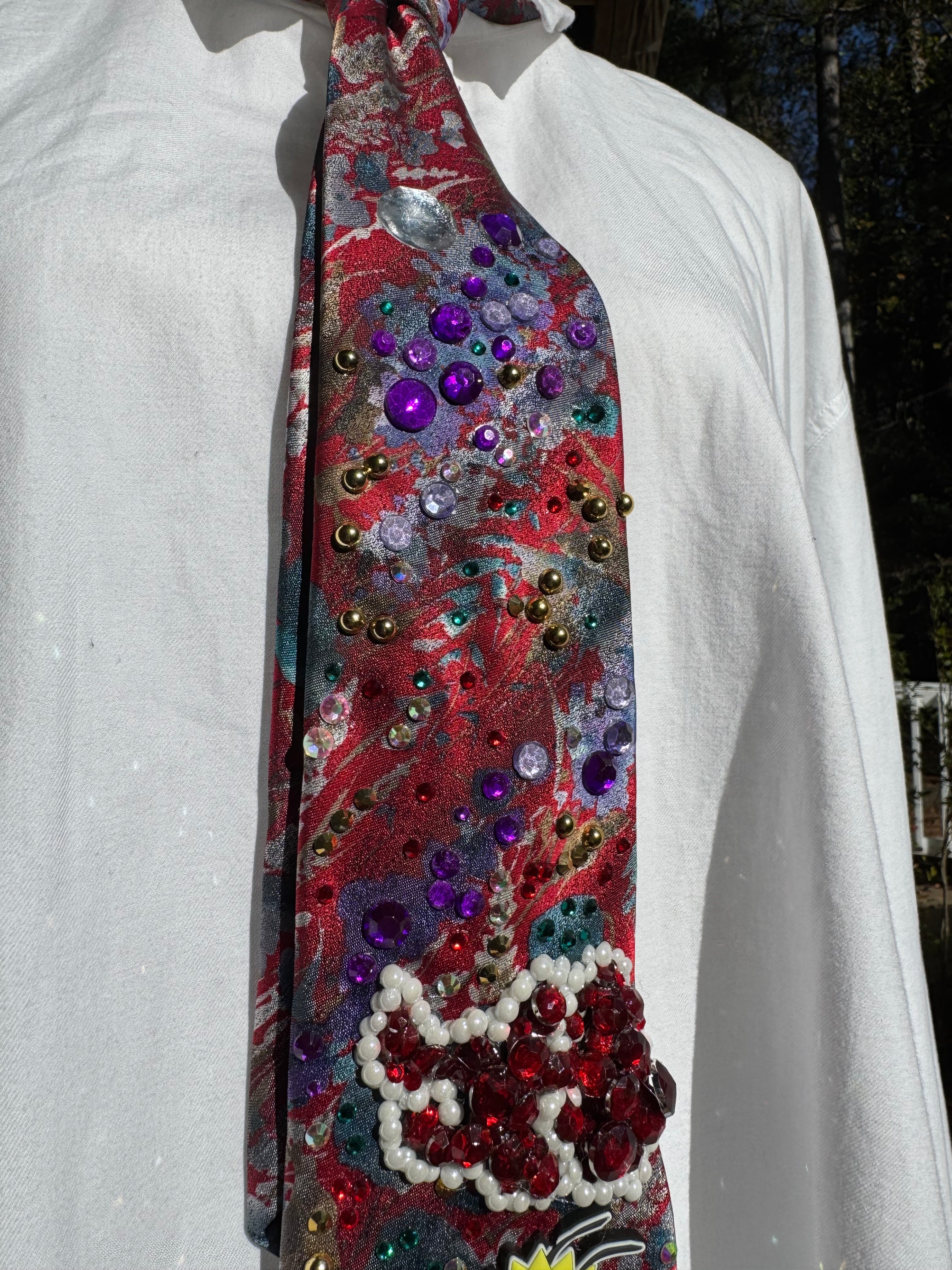 Marbled Floral Naruto Running Through a Floral Field Akatsuki Cloud Anime Tie