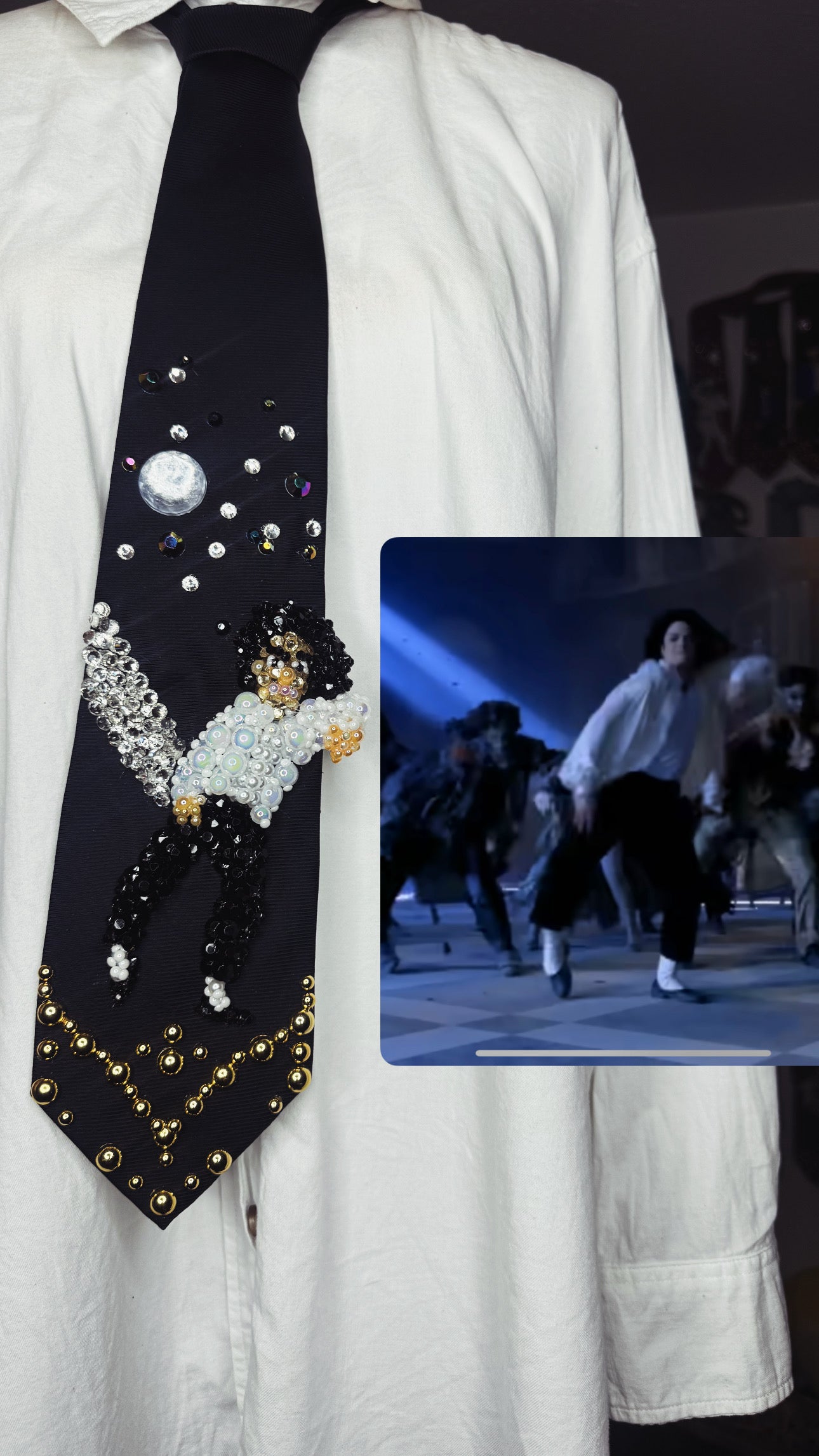 Black Michael Jackson Hitting Arm Up Dead Leg Walk In Ghosts Short Film