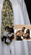 Yellow & Blue Michael Jackson & Naomi Campbell Dancing Together in In the Closet Music Video Tie
