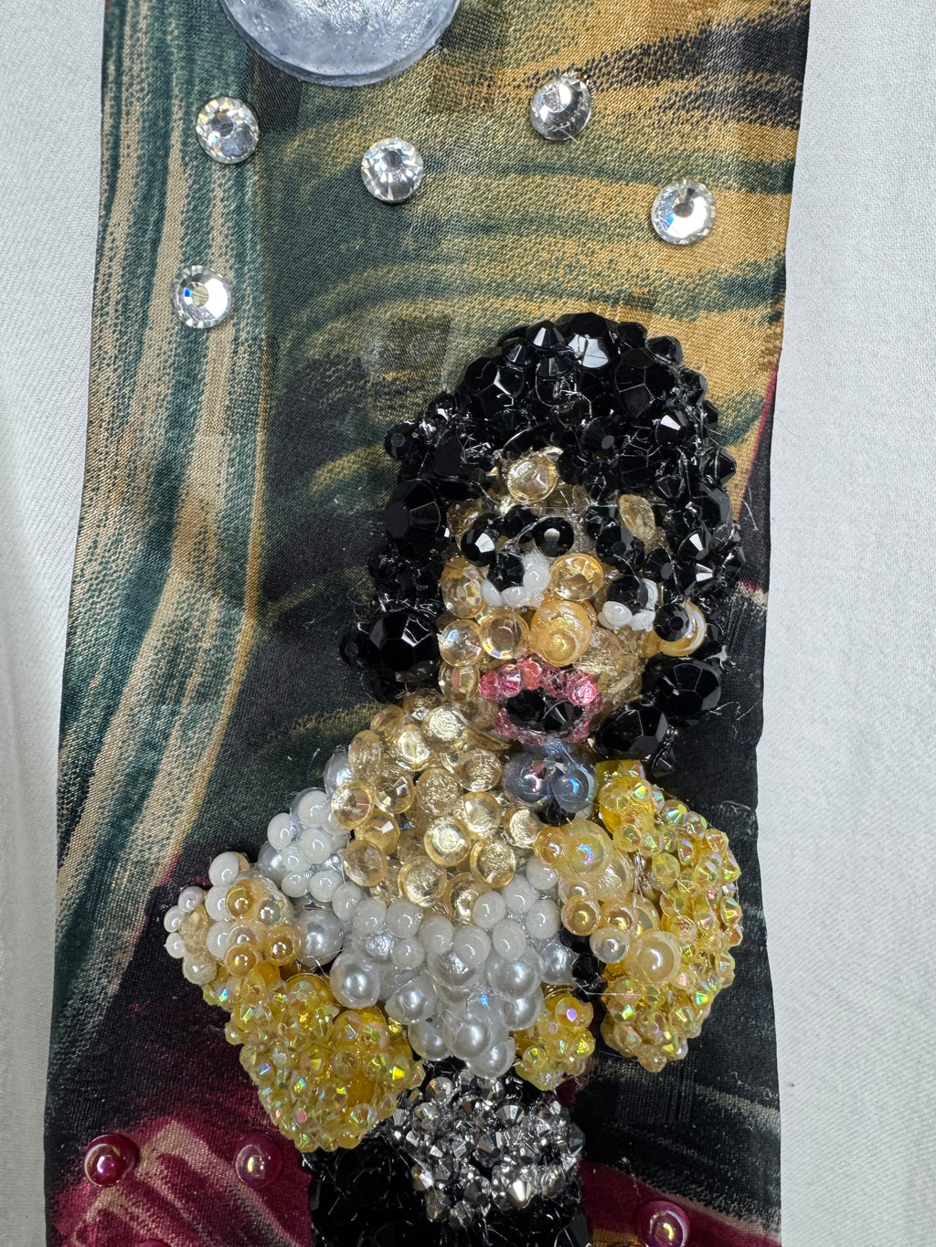 Multicolored Marbled Michael Jackson Throwing Shirt & Jacket Back in Come Together Music Video Tie
