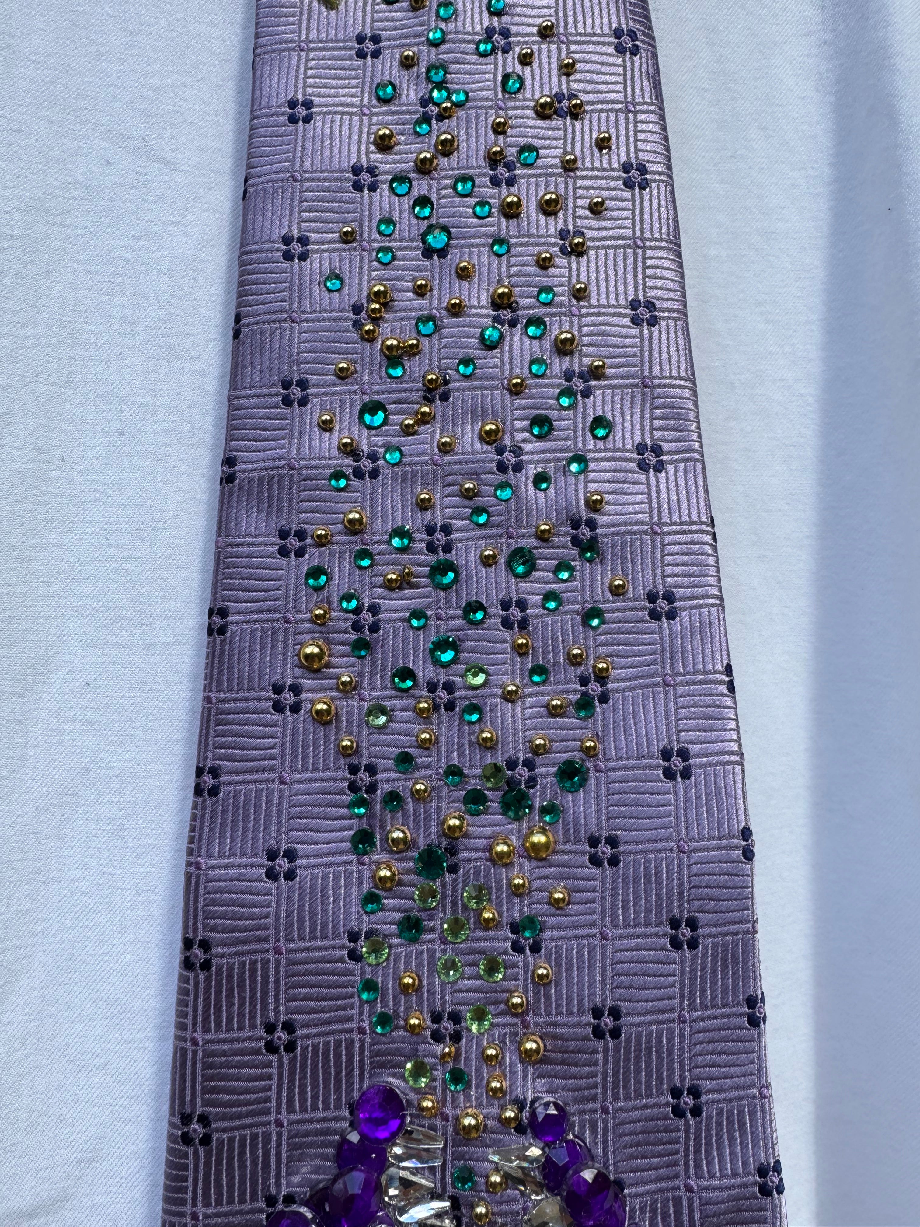 Purple Dark Magical Purple Dragon Spitting Flames Royalty Tie