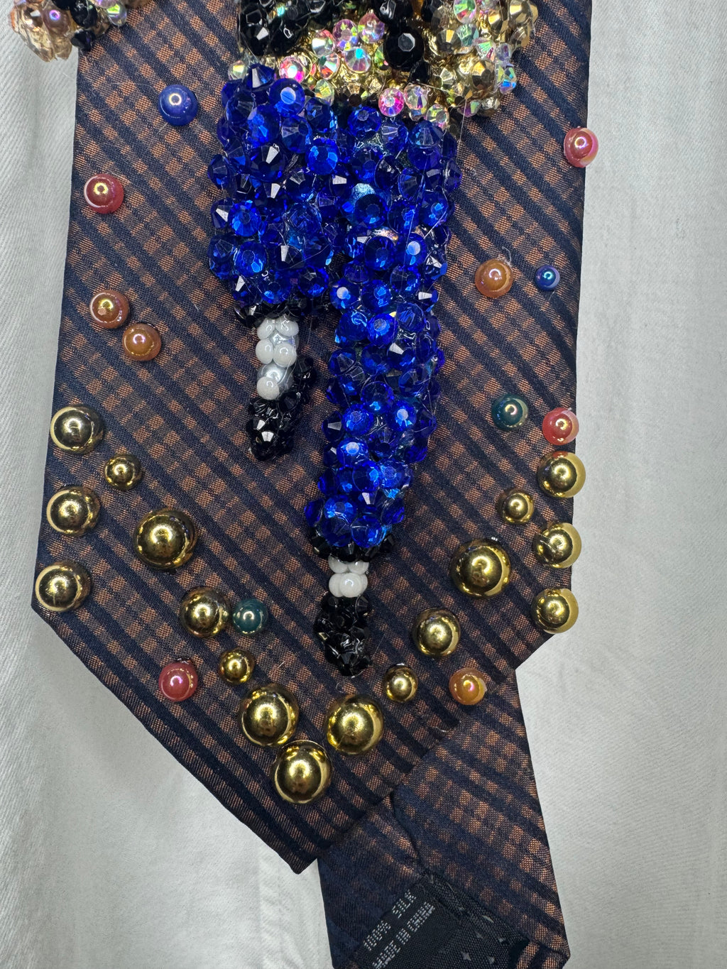 Orange and Navy Blue Plaid Michael Jackson in the Air Performing Workin Day n Night Live at Romania for Dangerous Tour 1992 Tie