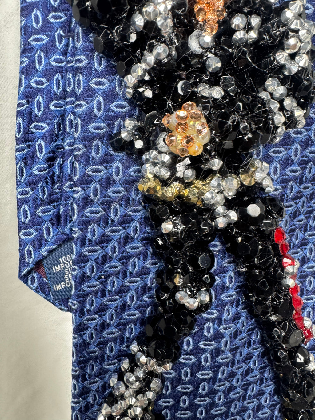 Navy Blue Michael Jackson Arms Over Face and Chest Pose Bad Music Video Tie