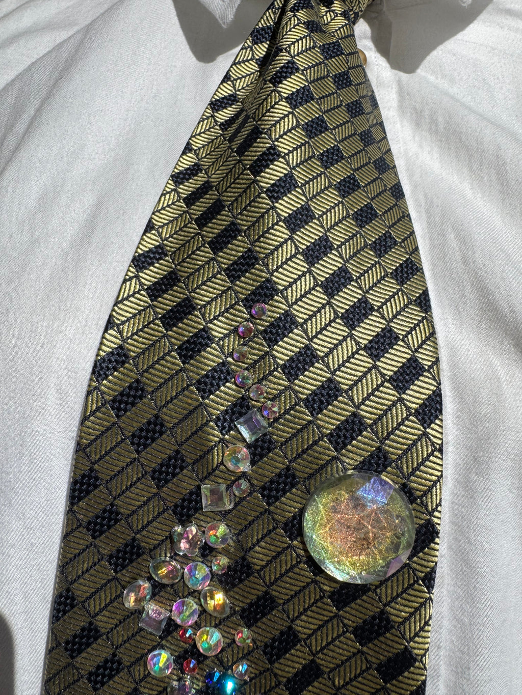 Beige and Navy Blue Magical Mushroom Aura Nature Royalty Tie
