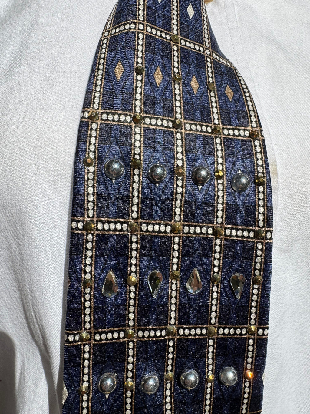 Navy Blue Teardrops High Class Royalty Tie