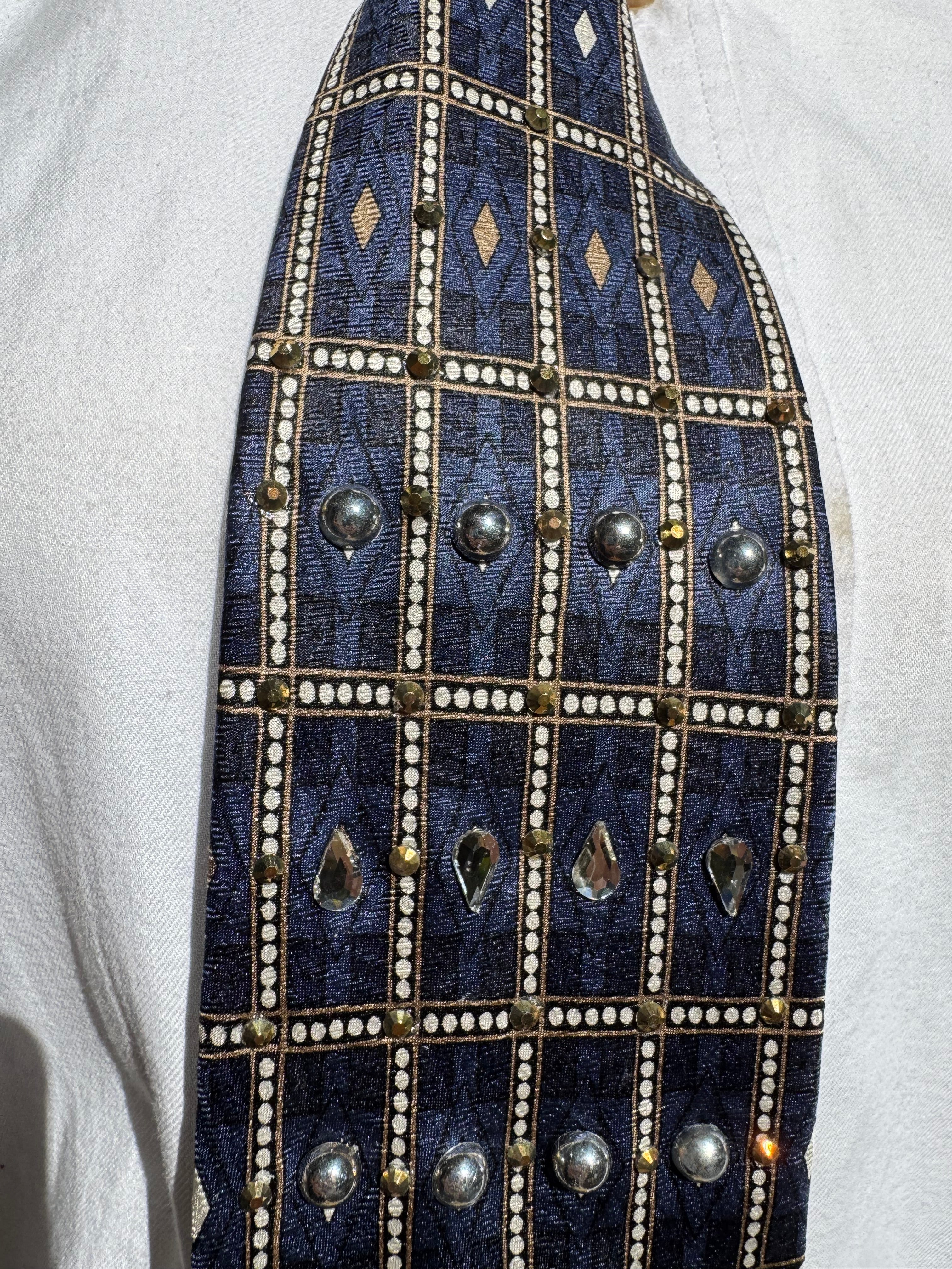 Navy Blue Teardrops High Class Royalty Tie