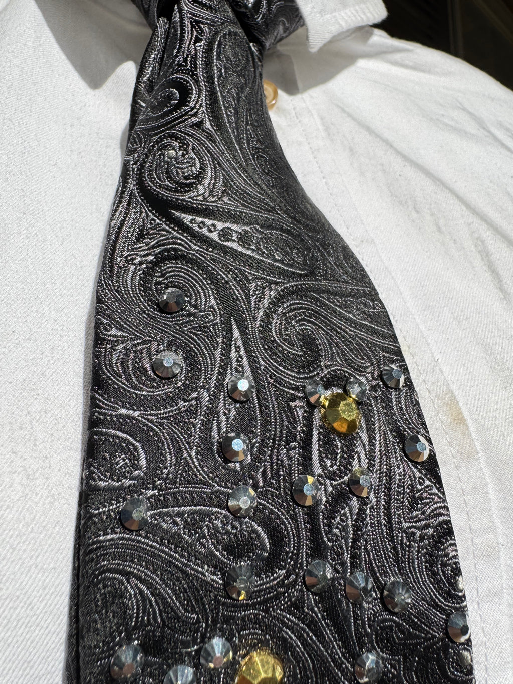 Black Paisley White Buffalo High Class Royalty Western Tie