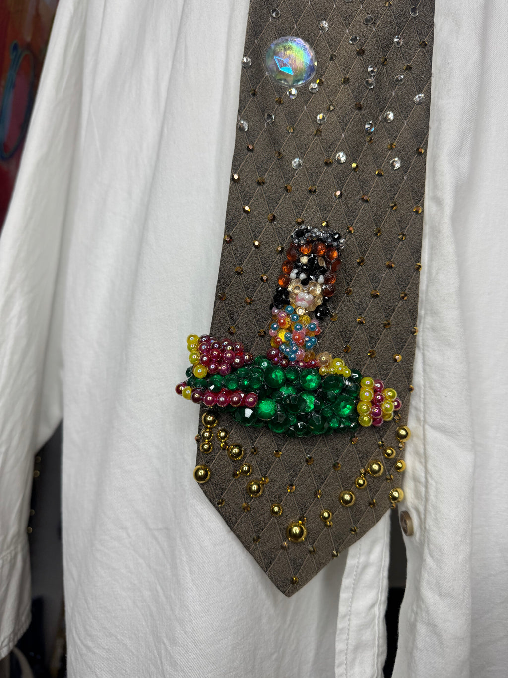 Brown Michael Jackson Singing in Green Rocket in Leave Me Alone Music Video Tie