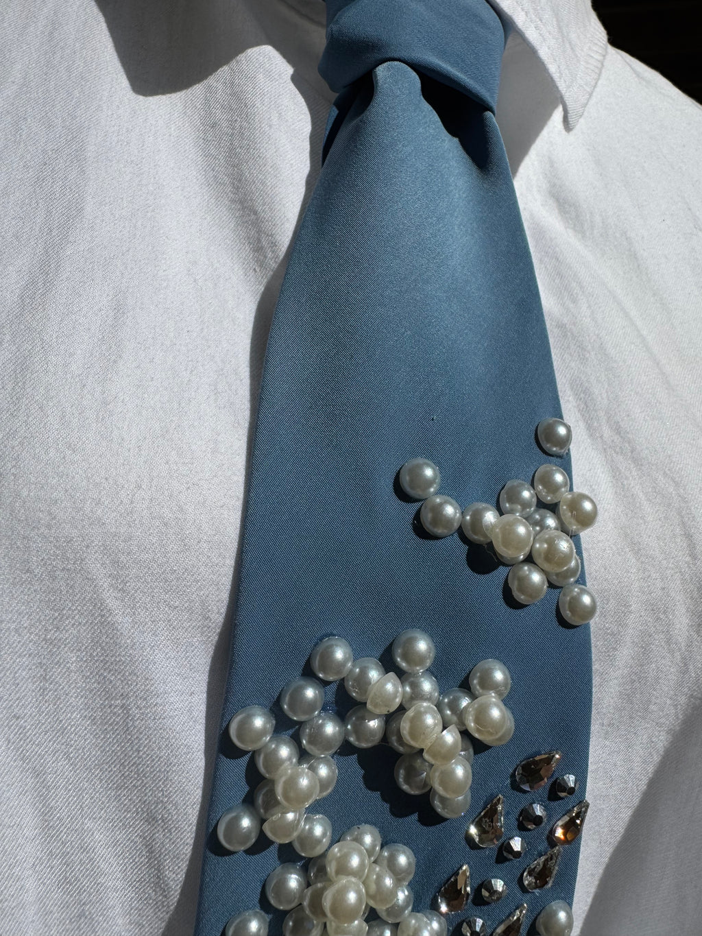 Cyan Blue Clouds and Airplanes Pilot Tie