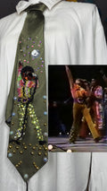 Green Silk Young Michael Jackson Singing “Higher” On Going Back To Indiana Concert Jackson 5 1971 Tie