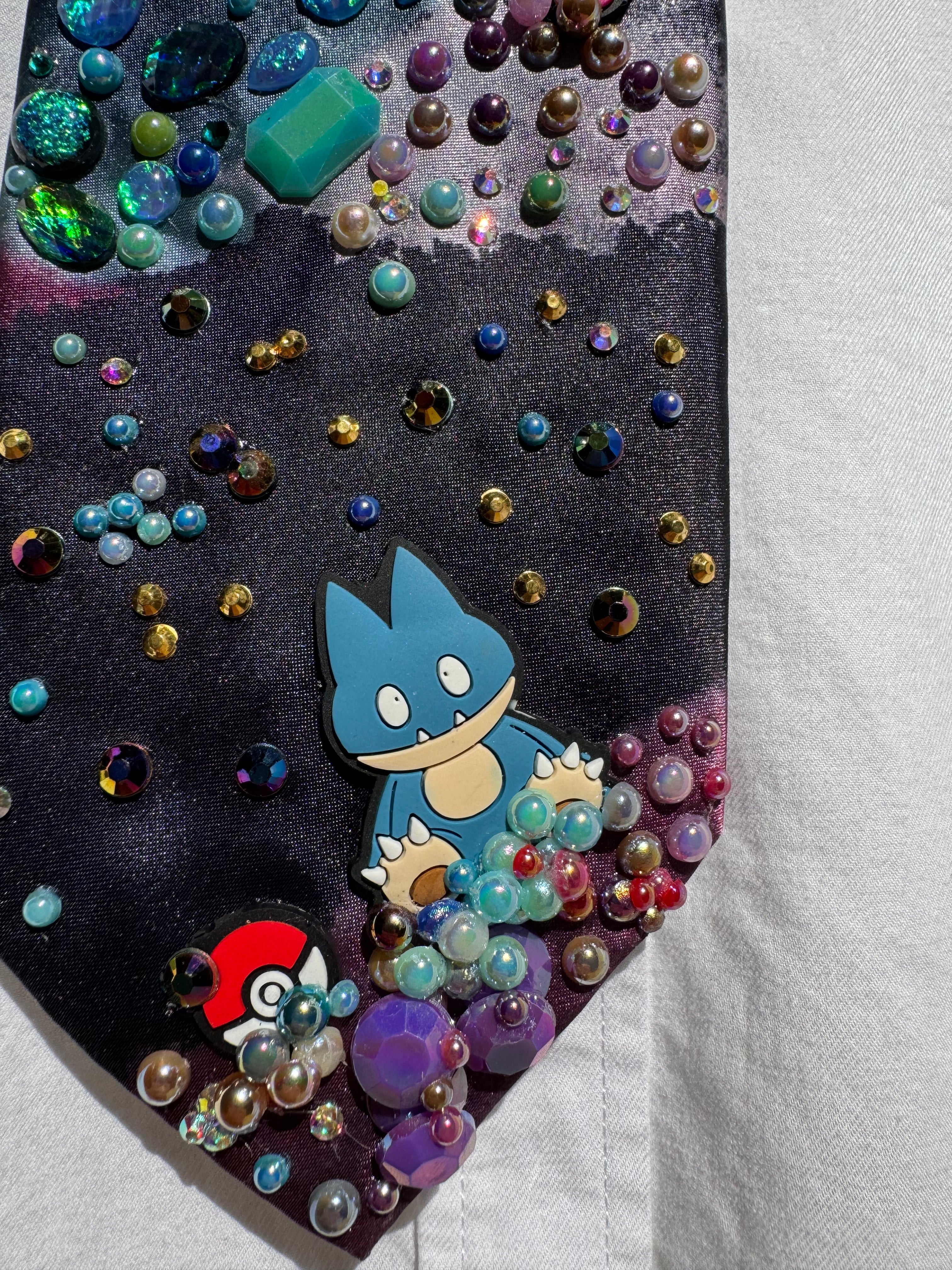 Dark Marbled Munchlax and Ho-oh In Space Ultimate Pokemon Tie