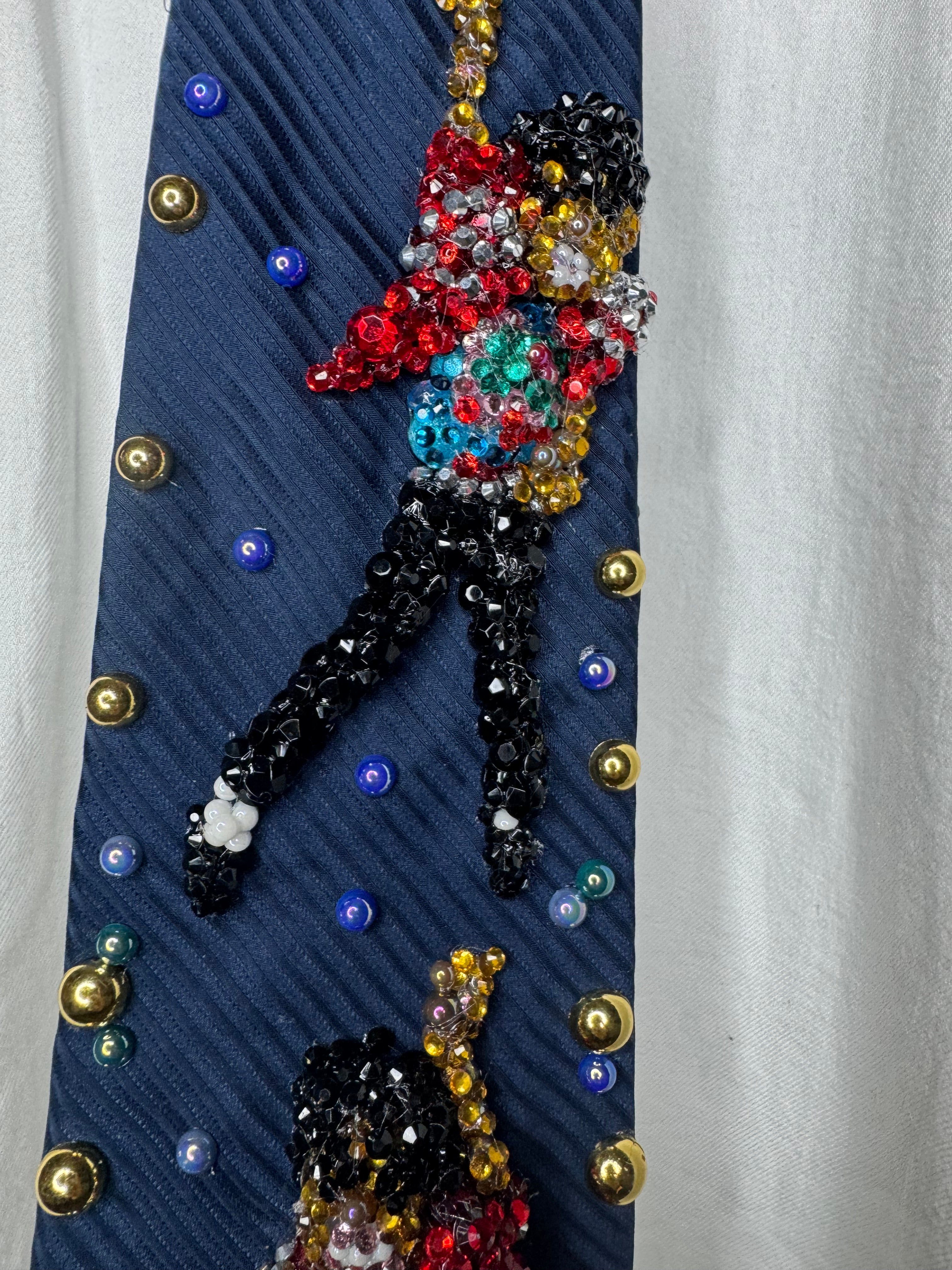 Navy Blue Michael Jackson Arm Up Leg Out Double Dance Scene From Beat It Music Video Tie