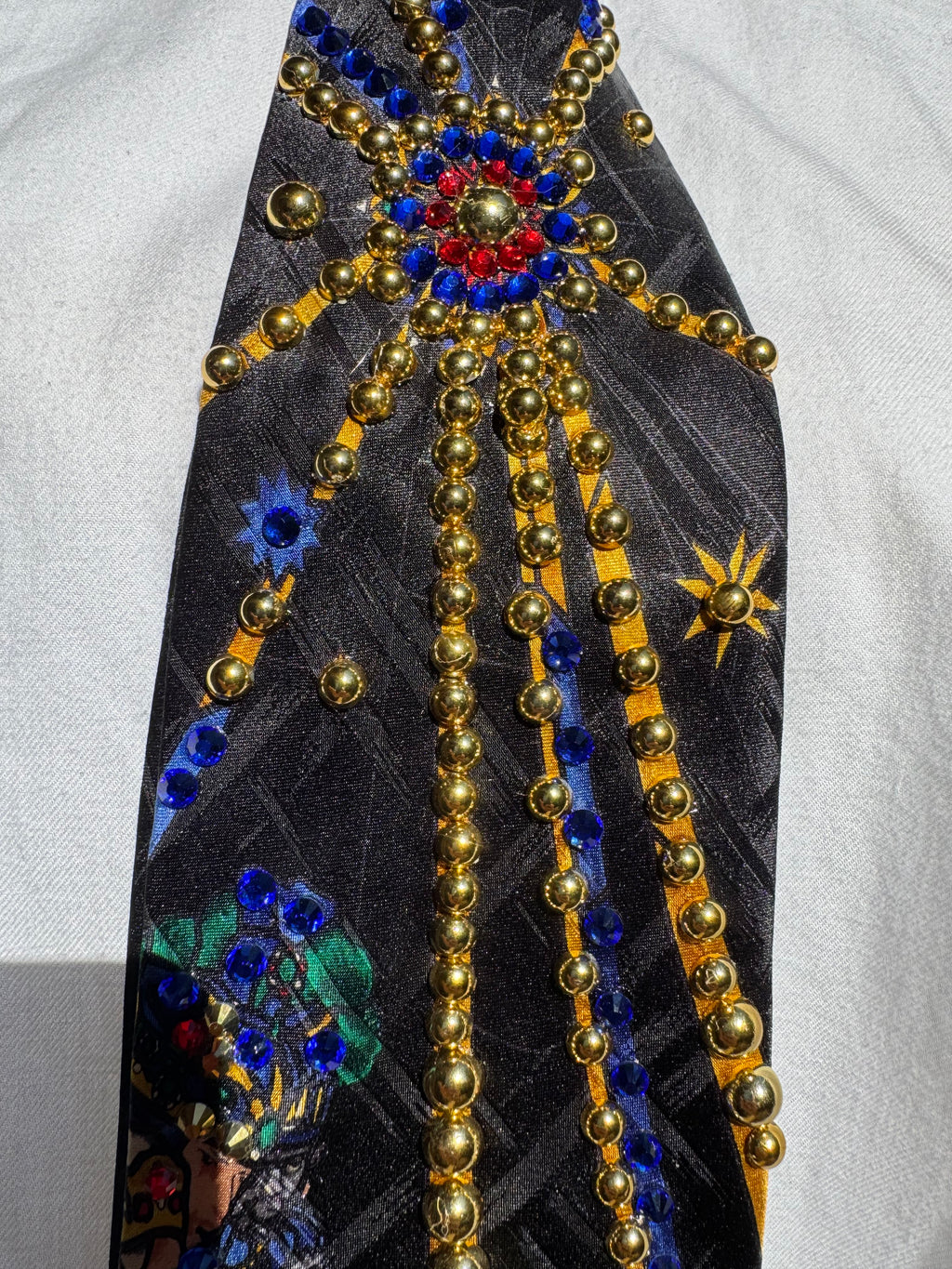 Black Stained Glass Window Portrait of New Born Baby Royalty Church Tie
