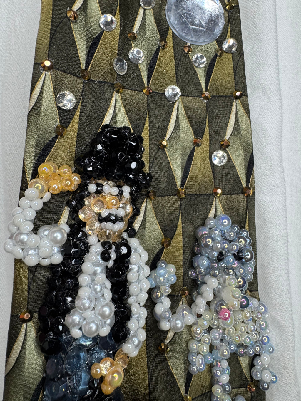 Olive Oil Green Michael Jackson & Skeleton Elephant Dancing Together Scene In Leave Me Alone Music Video Tie