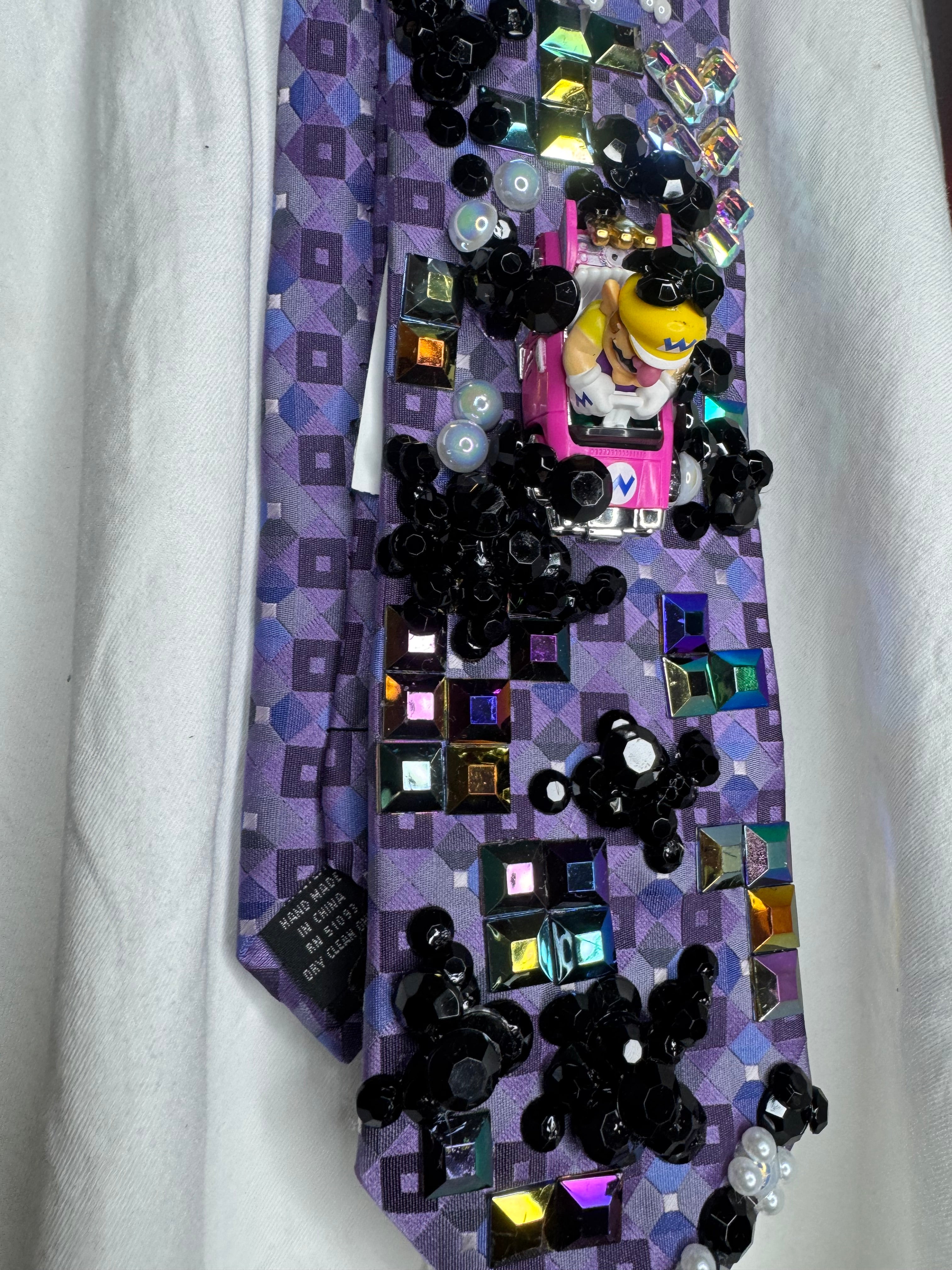 Purple Wario Getting Bloopered On Tetris Road 200cc Mario Kart Tie