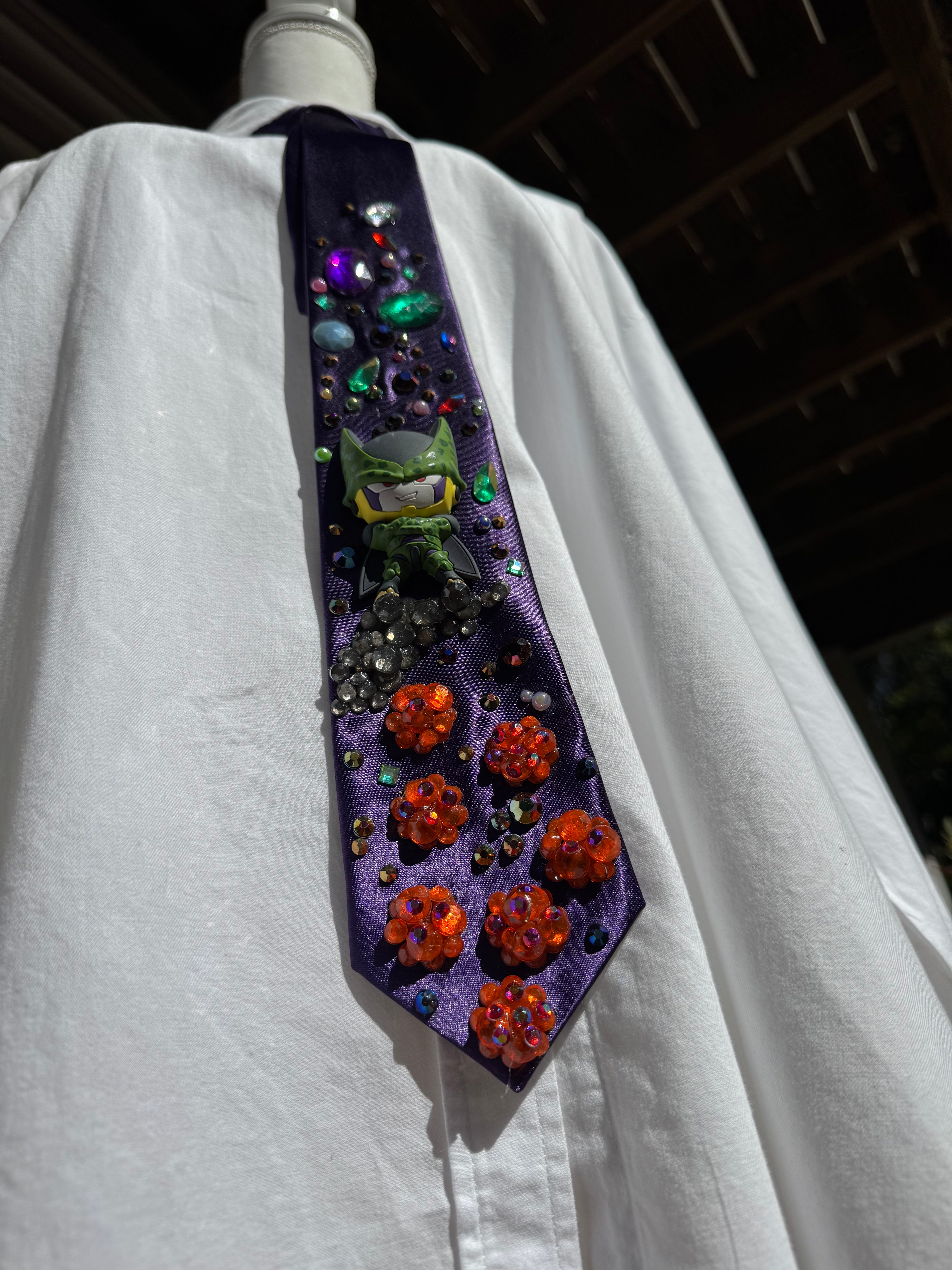 Purple Silk Cell Aura Farming Over All 7 Dragon Balls DBZ Tie