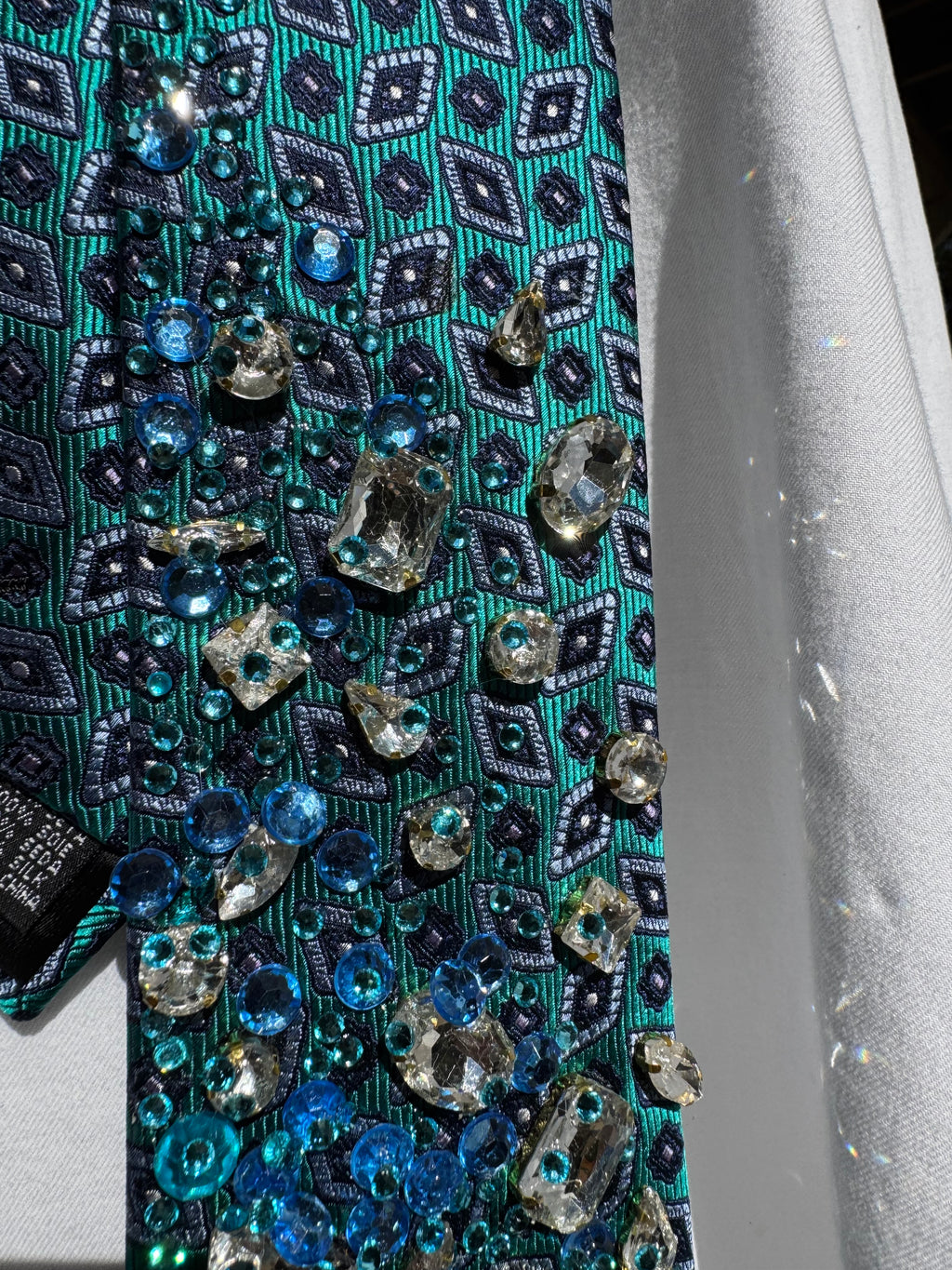 Turquoise Fiji Water Over Crystals Water Royalty Tie