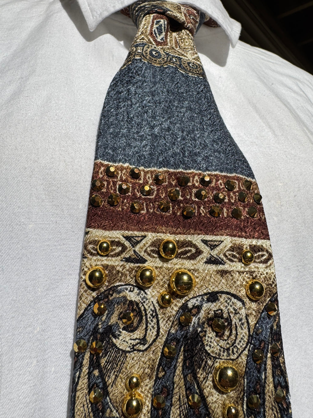 Navy Blue Horse Rider Equestrian Western Tie