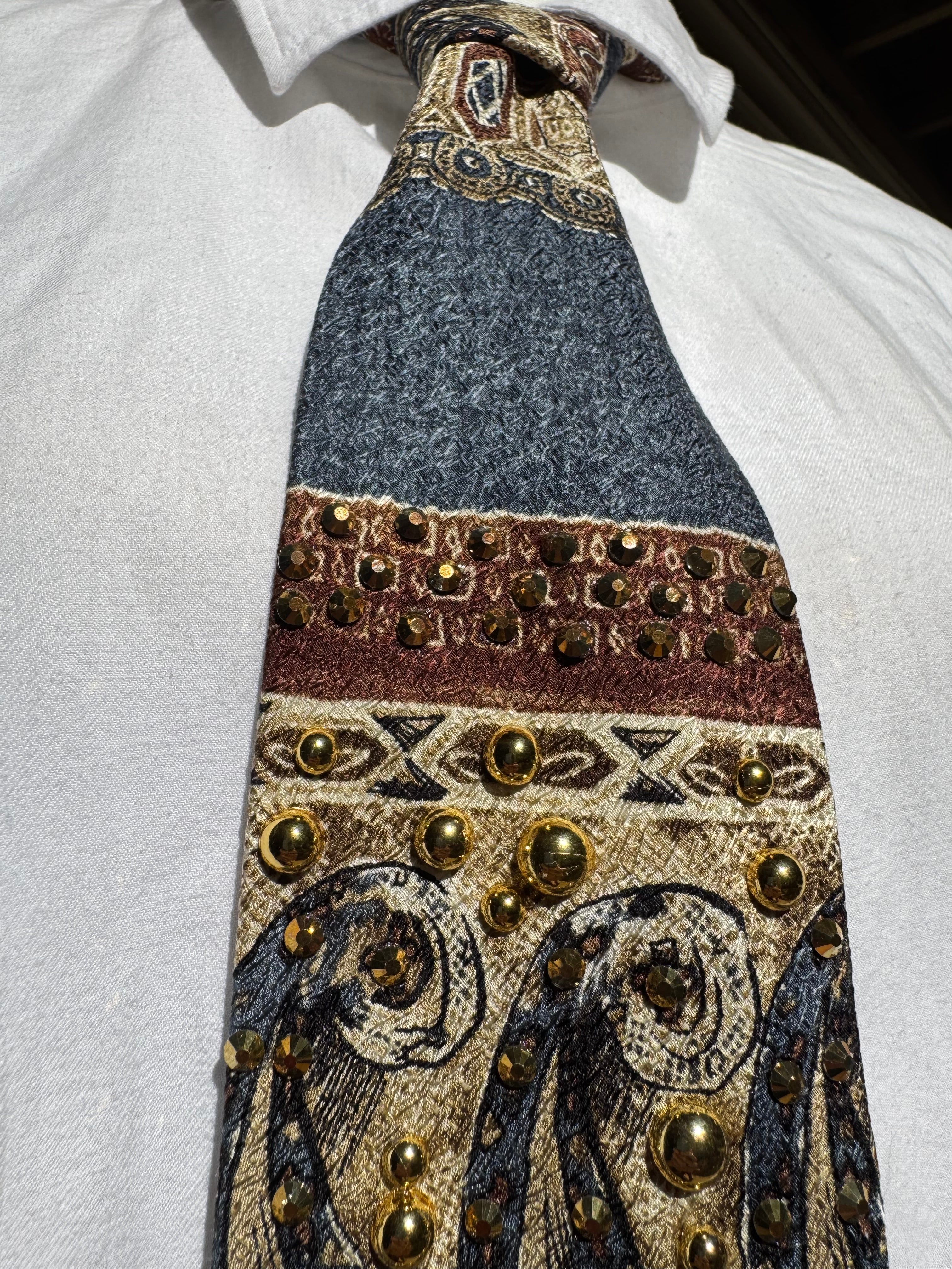 Navy Blue Horse Rider Equestrian Western Tie