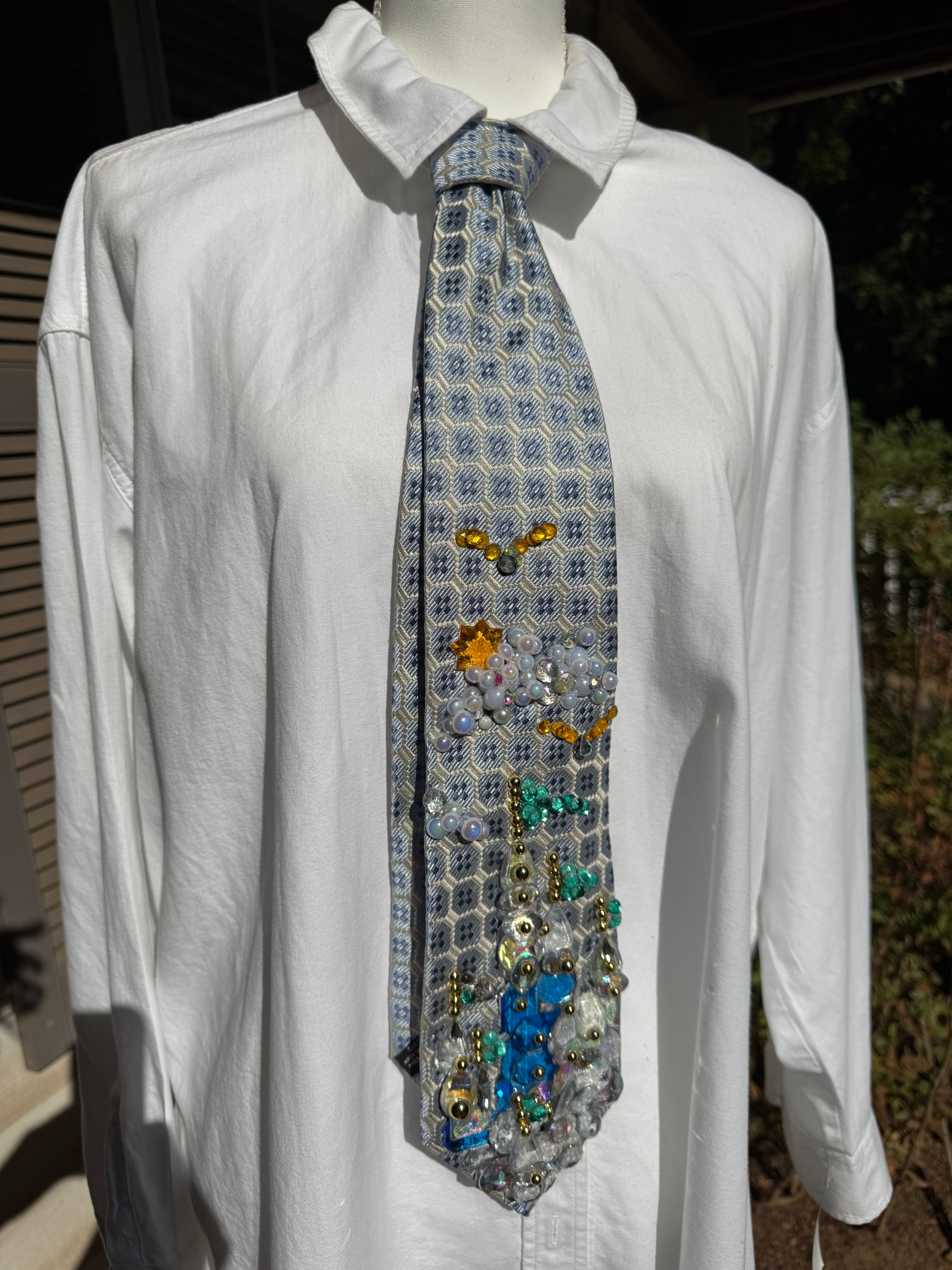 Light Blue Ice Castle Kingdom High Class Royalty Tie