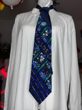 Deep Royal Blue Marbled Aquarium Nature Royalty Tie