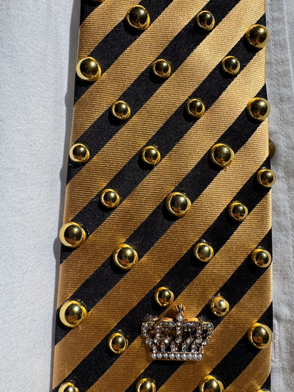 Gold and Black Silk Striped Bumblebee High Class Royalty Nature Tie