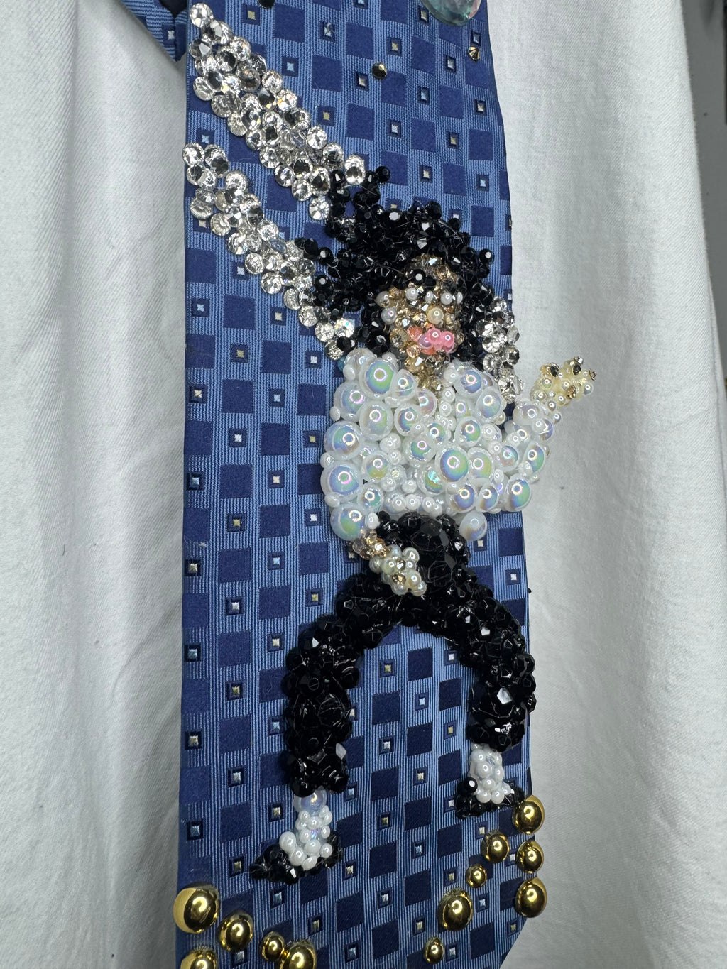 Blue Michael Jackson Hitting Wide Leg Arm Up & at Crotch Pose In Ghosts Short Film