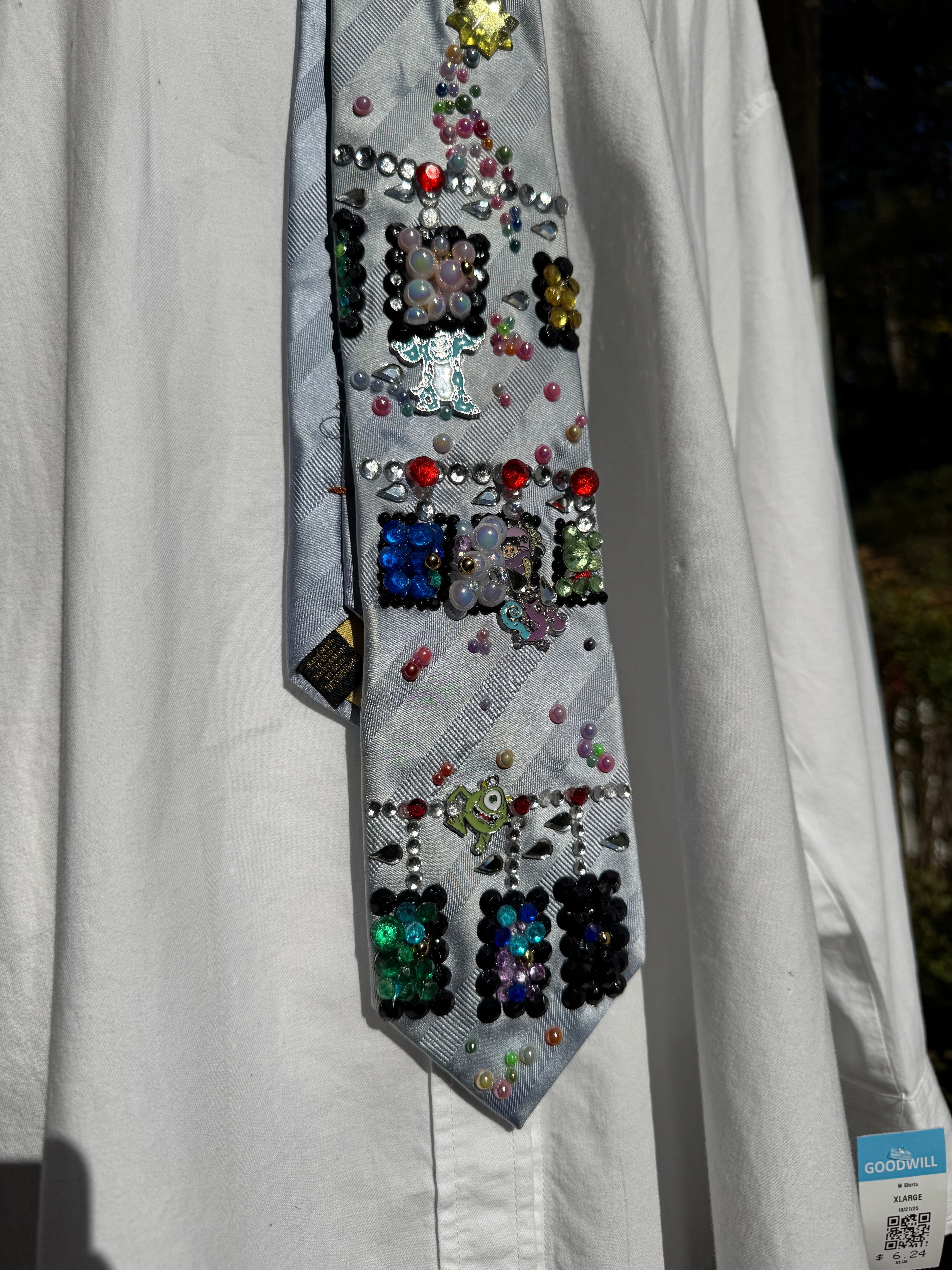 Light Blue Striped Door Chase Scene Monsters Inc Tie