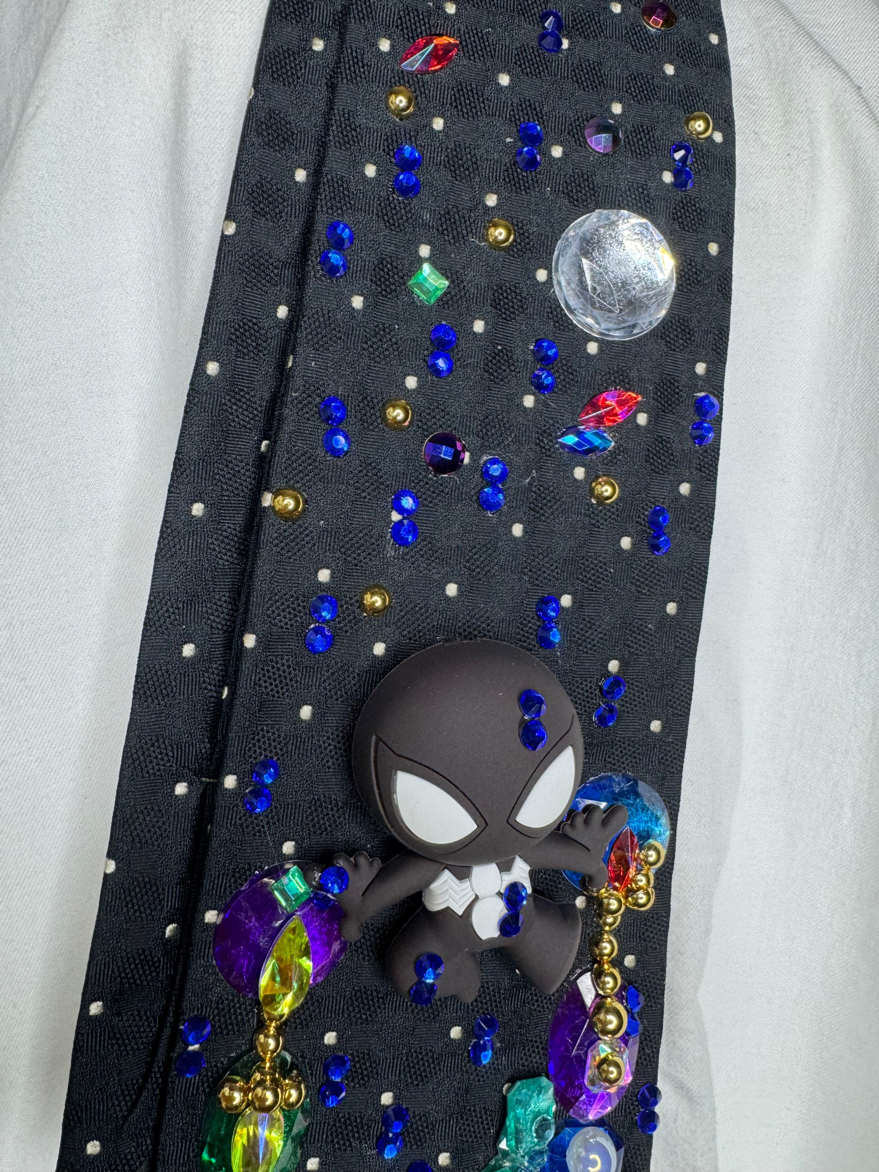 Black Symbiote Suit Spiderman On Top of Buildings Aura Farming In the Rain Tie