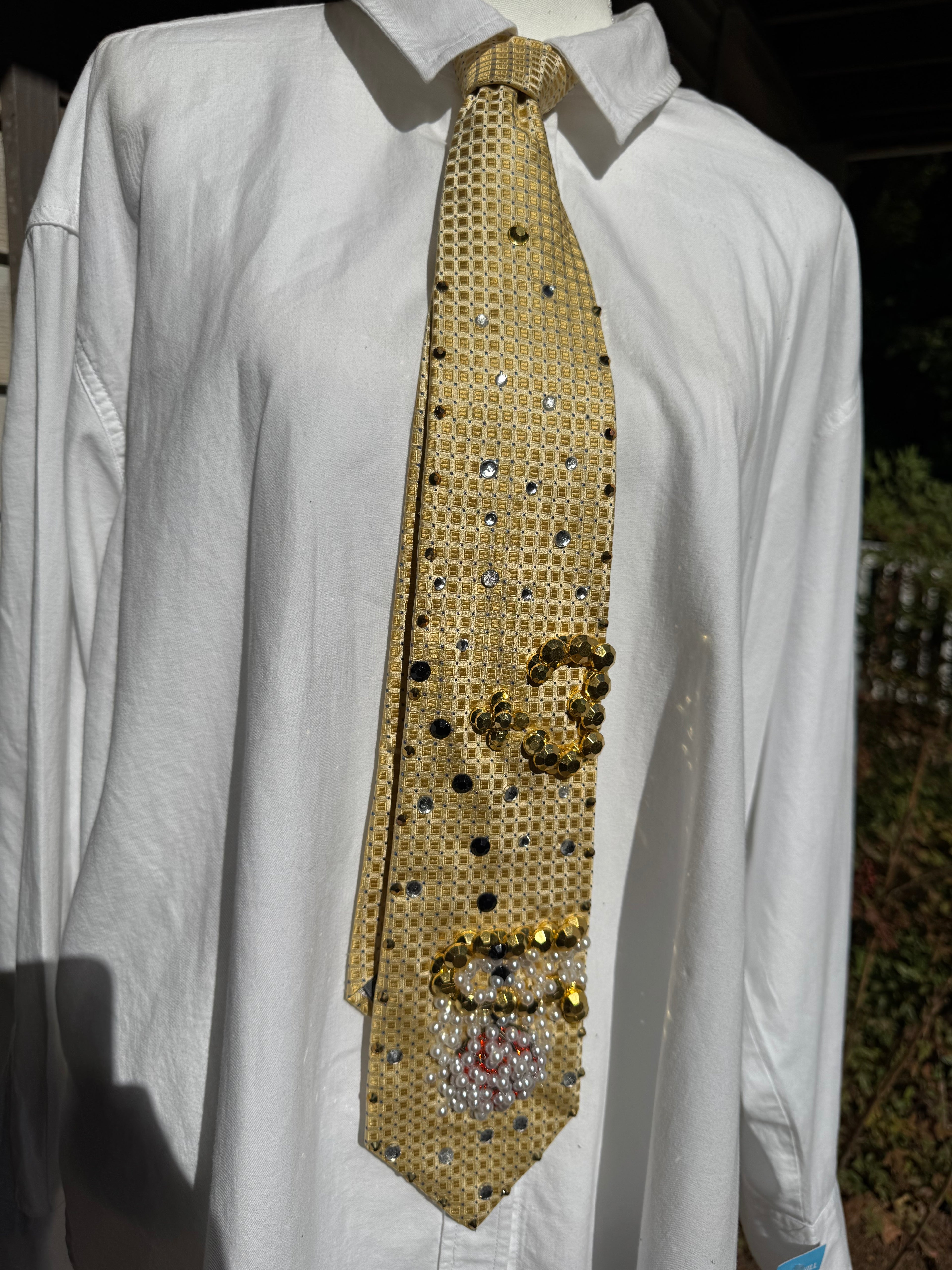 Yellow Swished 3 Point Shot Basketball Royalty Tie