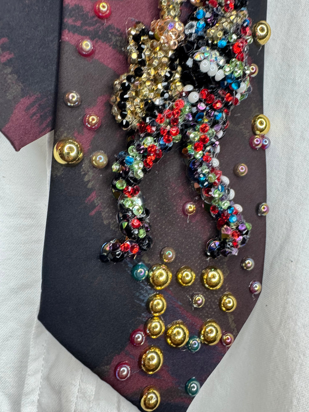 Marbled Prince Rocking Out In Colorful Black Royalty Outfit Tie