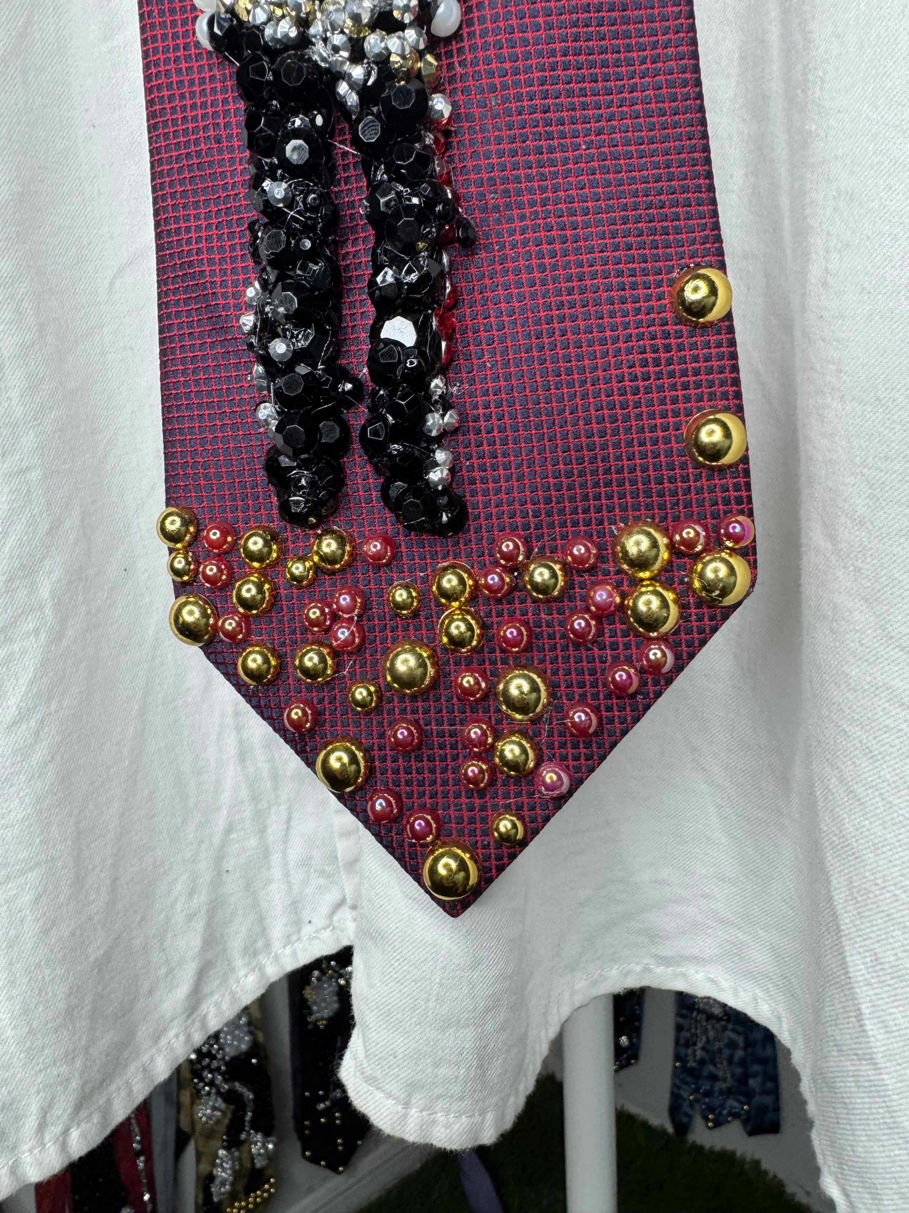 Red Michael Jackson Pointing and Walking To Dirty Diana Bad Tour 1988 Tie