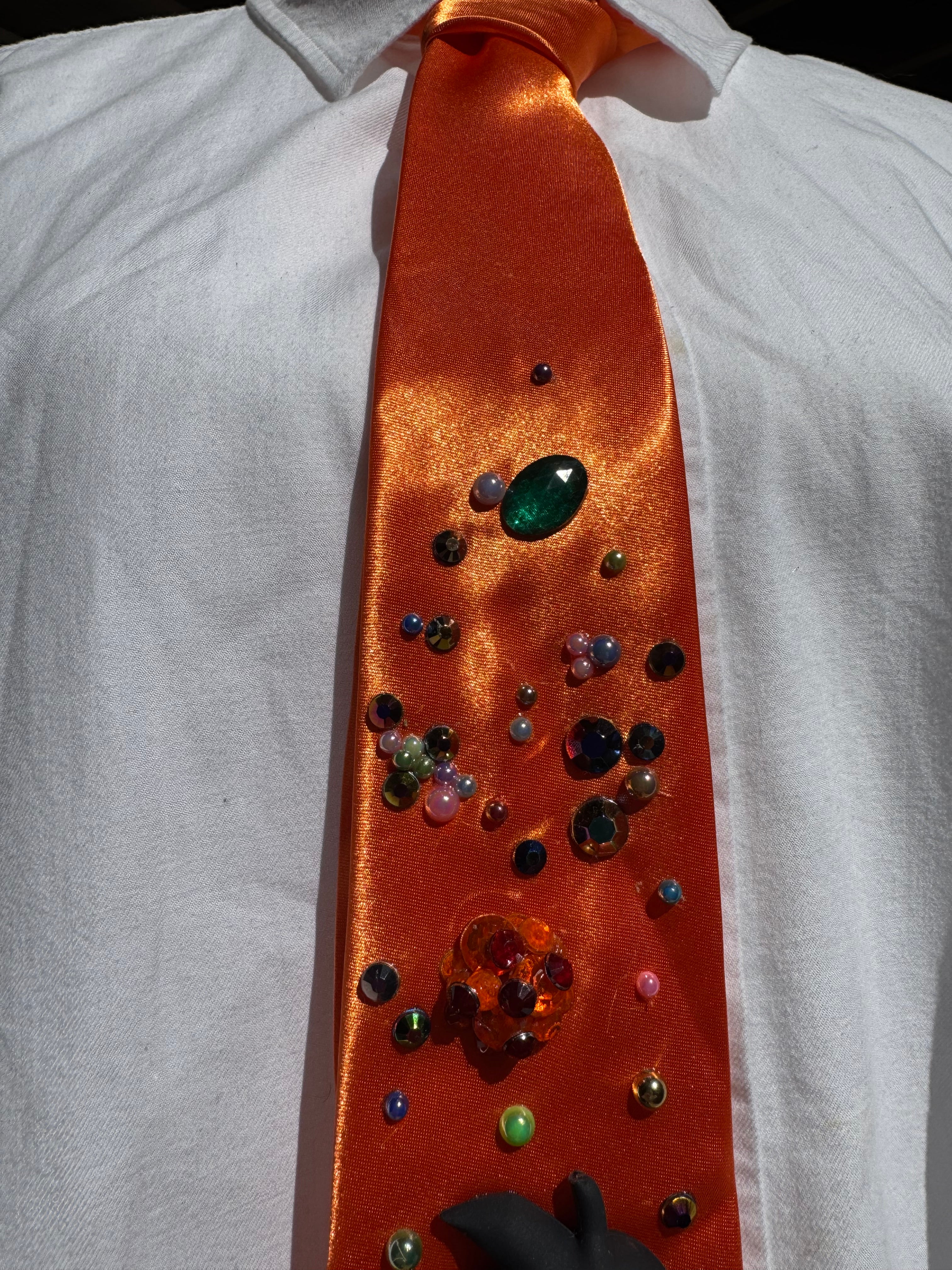 Orange Silk Goku Near Dragon Ball DBZ Tie