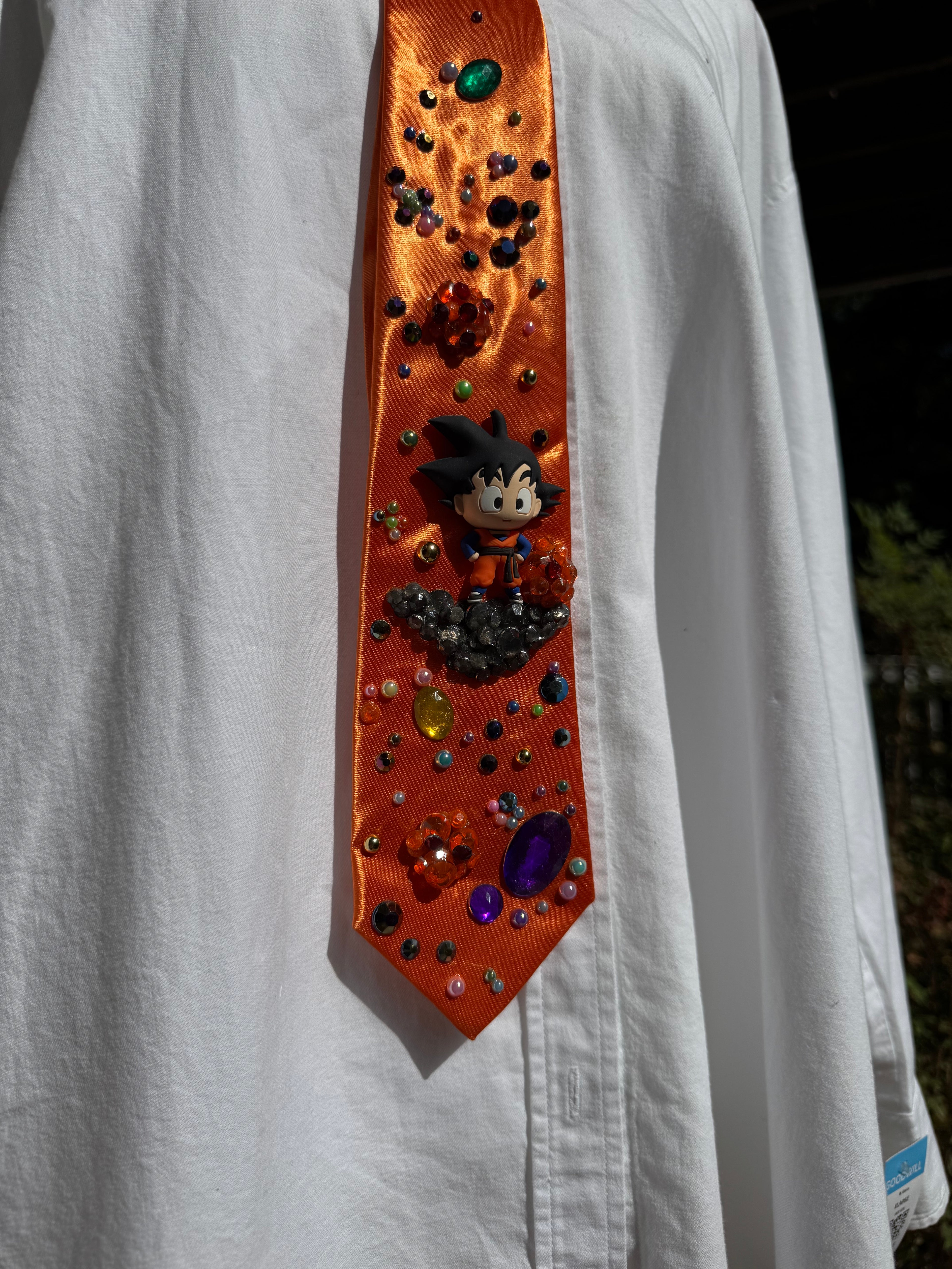 Orange Silk Goku Near Dragon Ball DBZ Tie