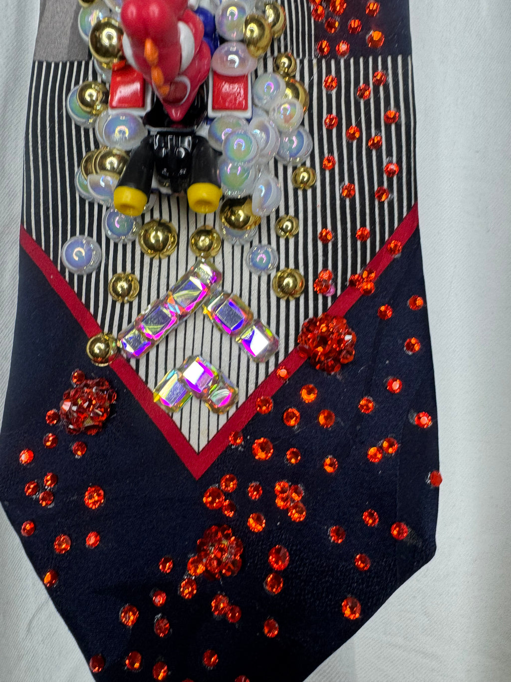 Navy Blue and Grey Red Yoshi Throwing Bobomb Down Escalator Track 200cc Mario Kart Tie