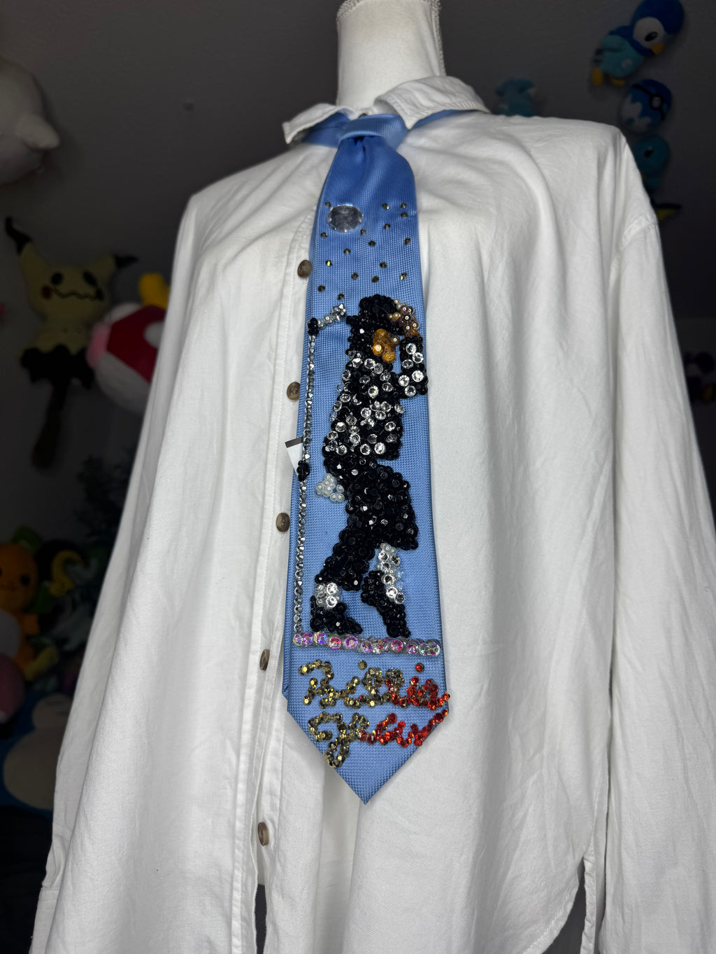 Sky Blue Michael Jackson Throwing Fedora Hat On for Billie Jean Motown 25 Performance 1984 Tie