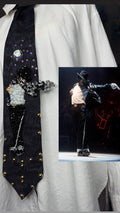 Grey Michael Jackson Hitting Cross Legs Pointing Finger Pose Live in Munich 1997 Tie