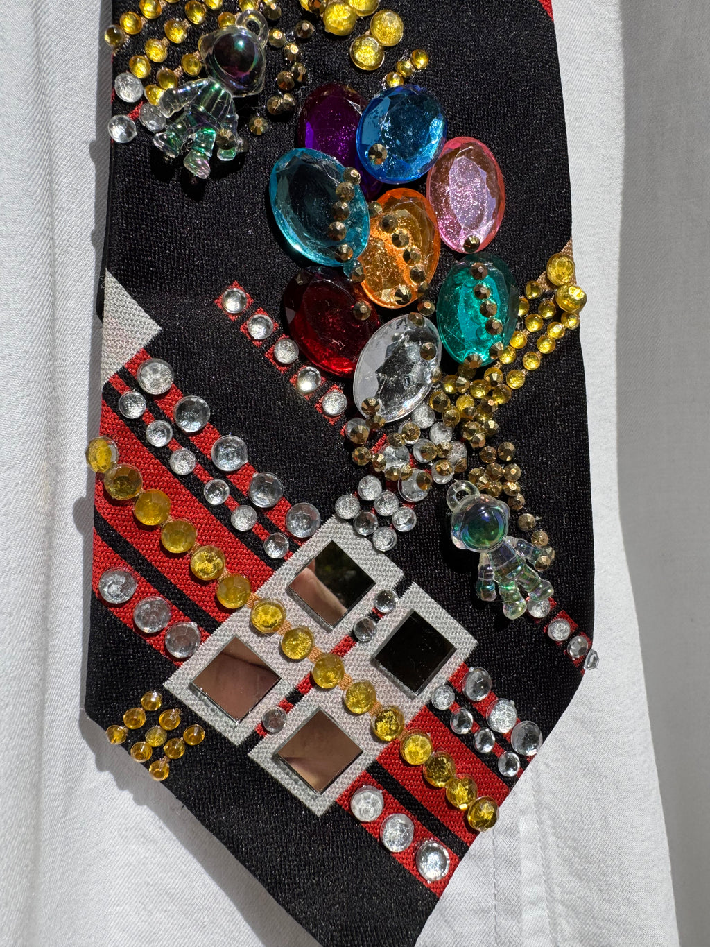 Black Astronauts Holding Onto Bunch of Balloons Space Royalty Tie
