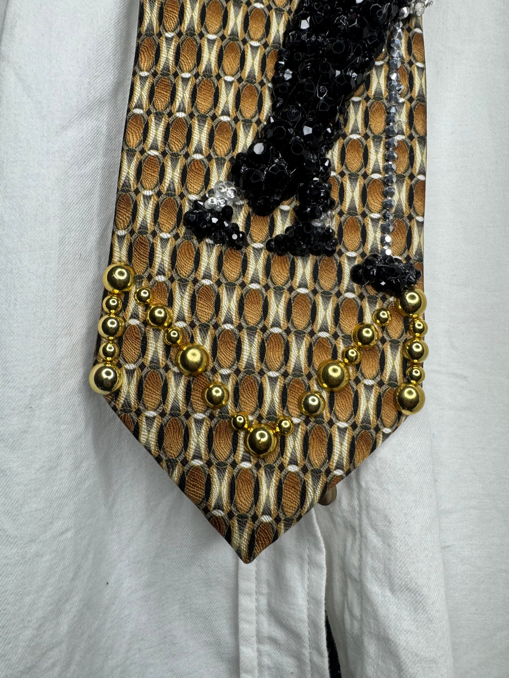 Gold Michael Jackson Hitting Crossed Legs Arm Out With Fedora Move to Billie Jean Motown 1984 Tie