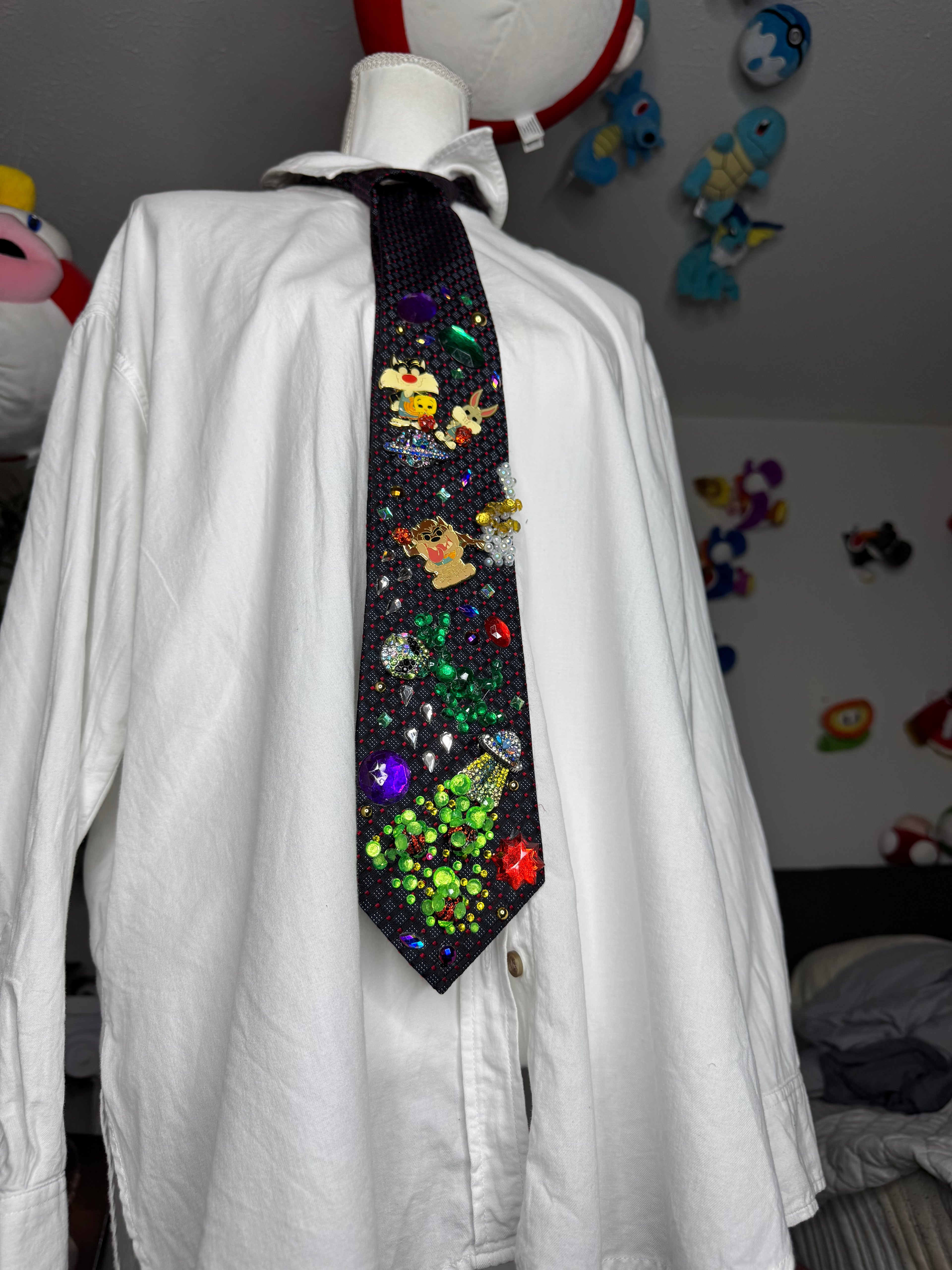 Black Baby Looney Tunes Vs Martians In Outter Space Space Jam Tie