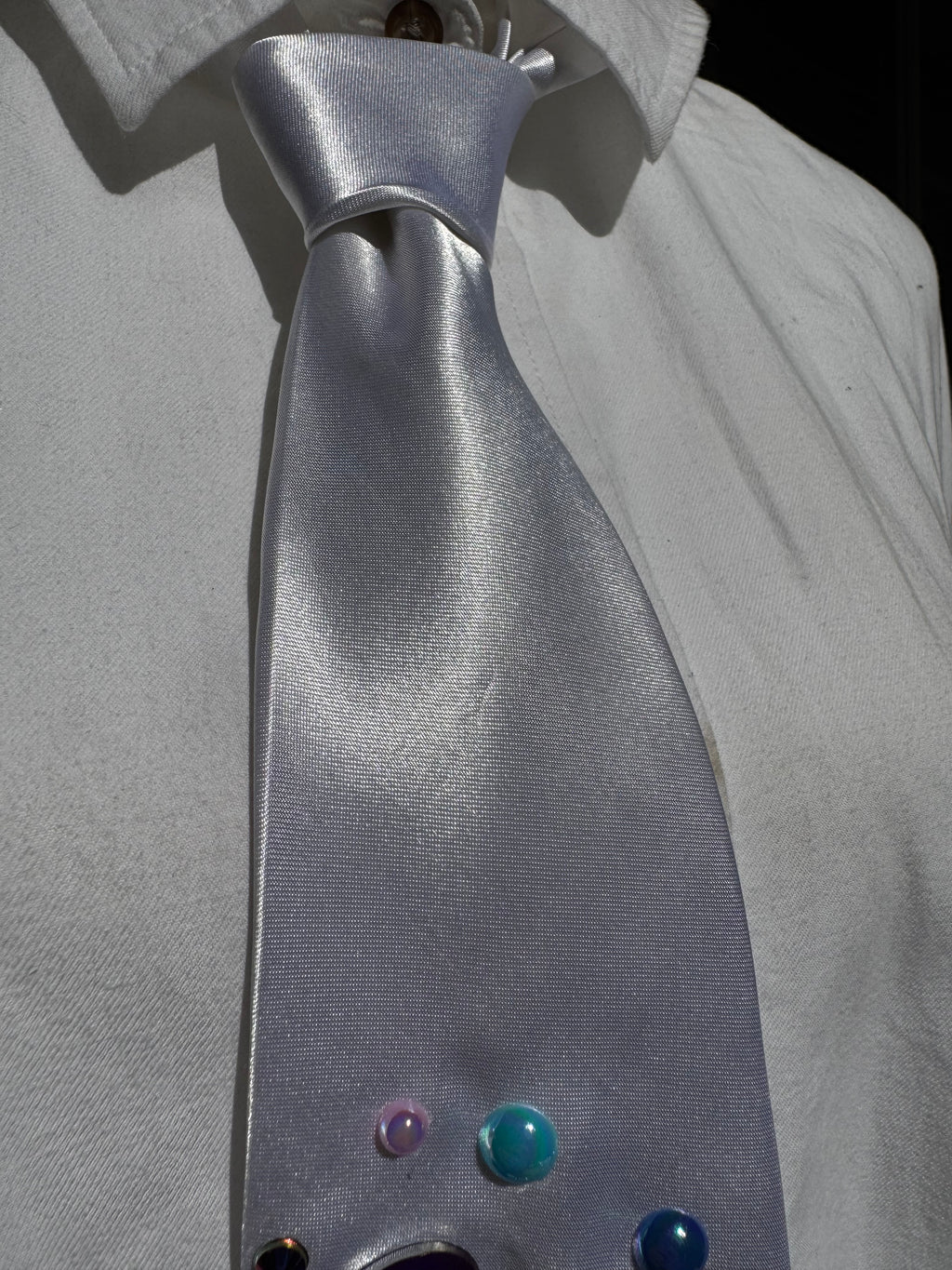 White Silk Pikachu and Pachirshu Playing on Pearl Clouds Pokemon Anime Tie