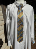 Gold and Blue Egyptian Print High Class Royalty Tie