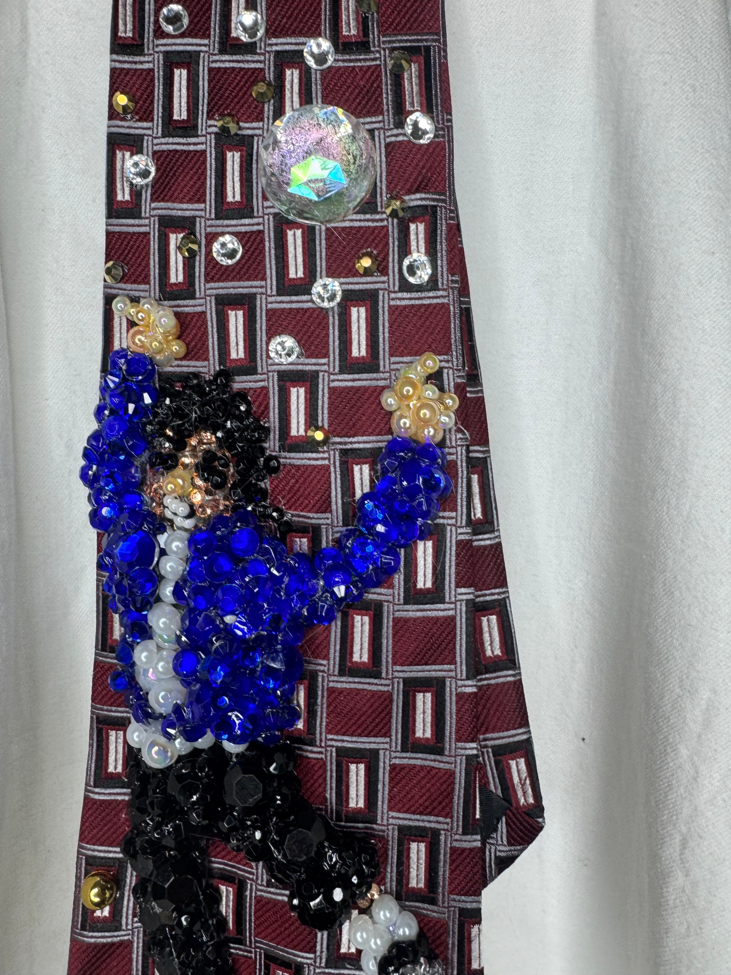 Burgundy Michael Jackson Jumping One Leg Pose For TWYMMF Performance Tie
