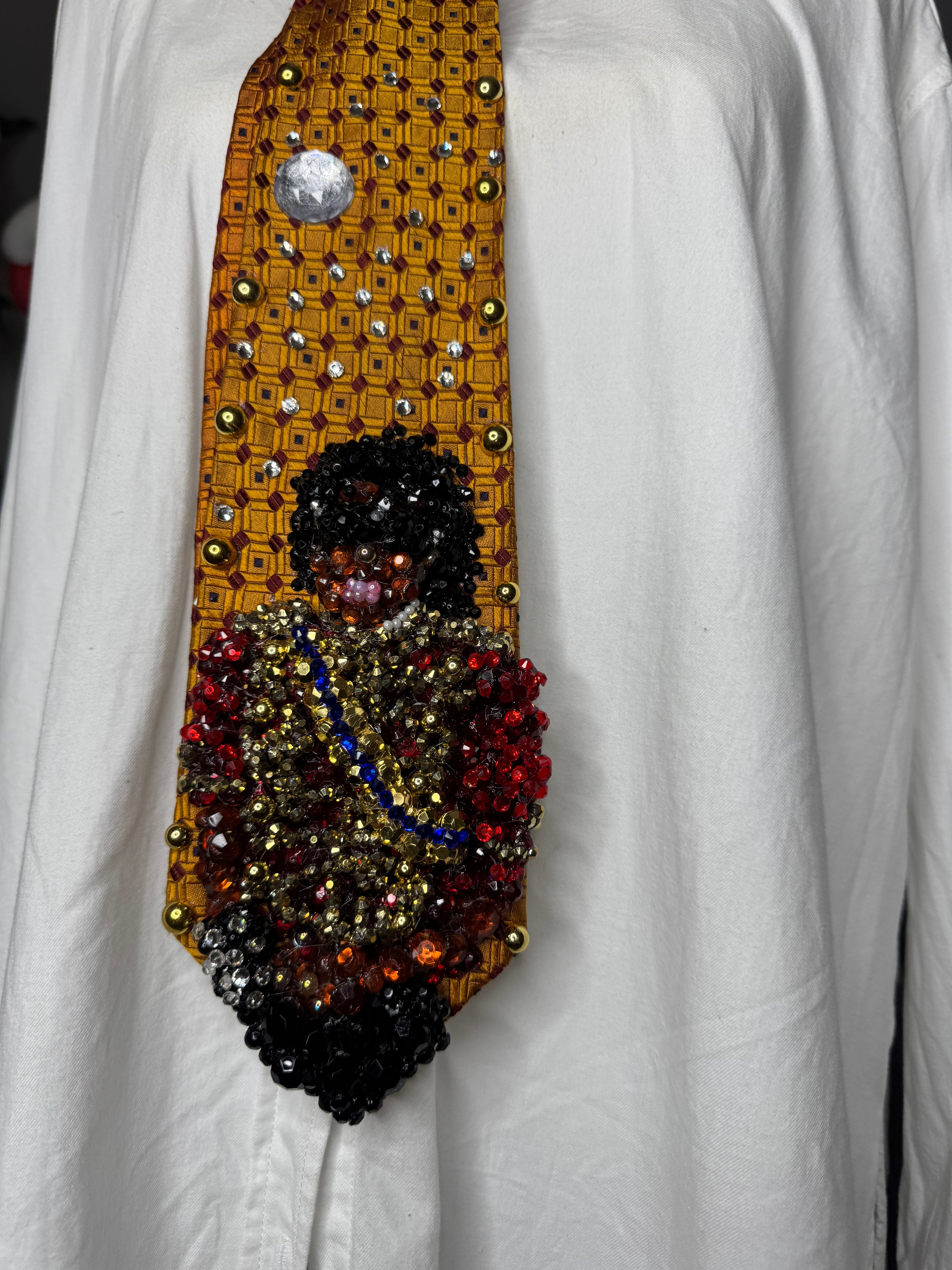 Orange Michael Jackson Red Military Jackson and Black Glove At AMA Thriller Era Tie